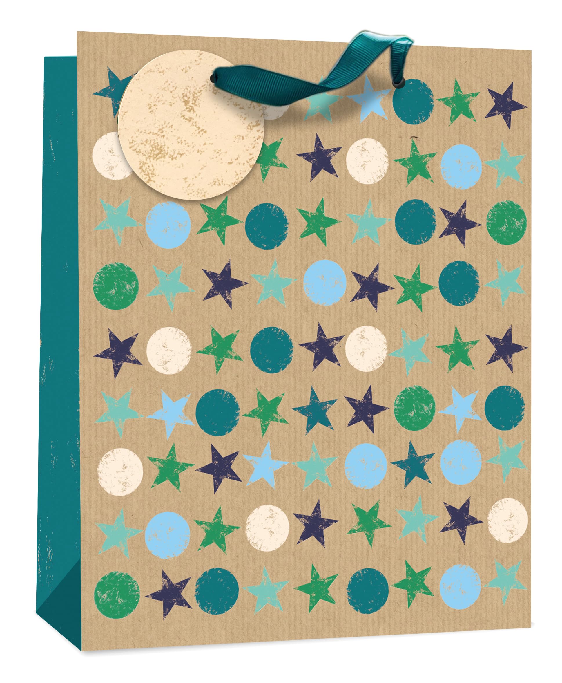 AbbeyShake gift bags large size multidesign - Pack of 6 (Green & Blue Stars)
