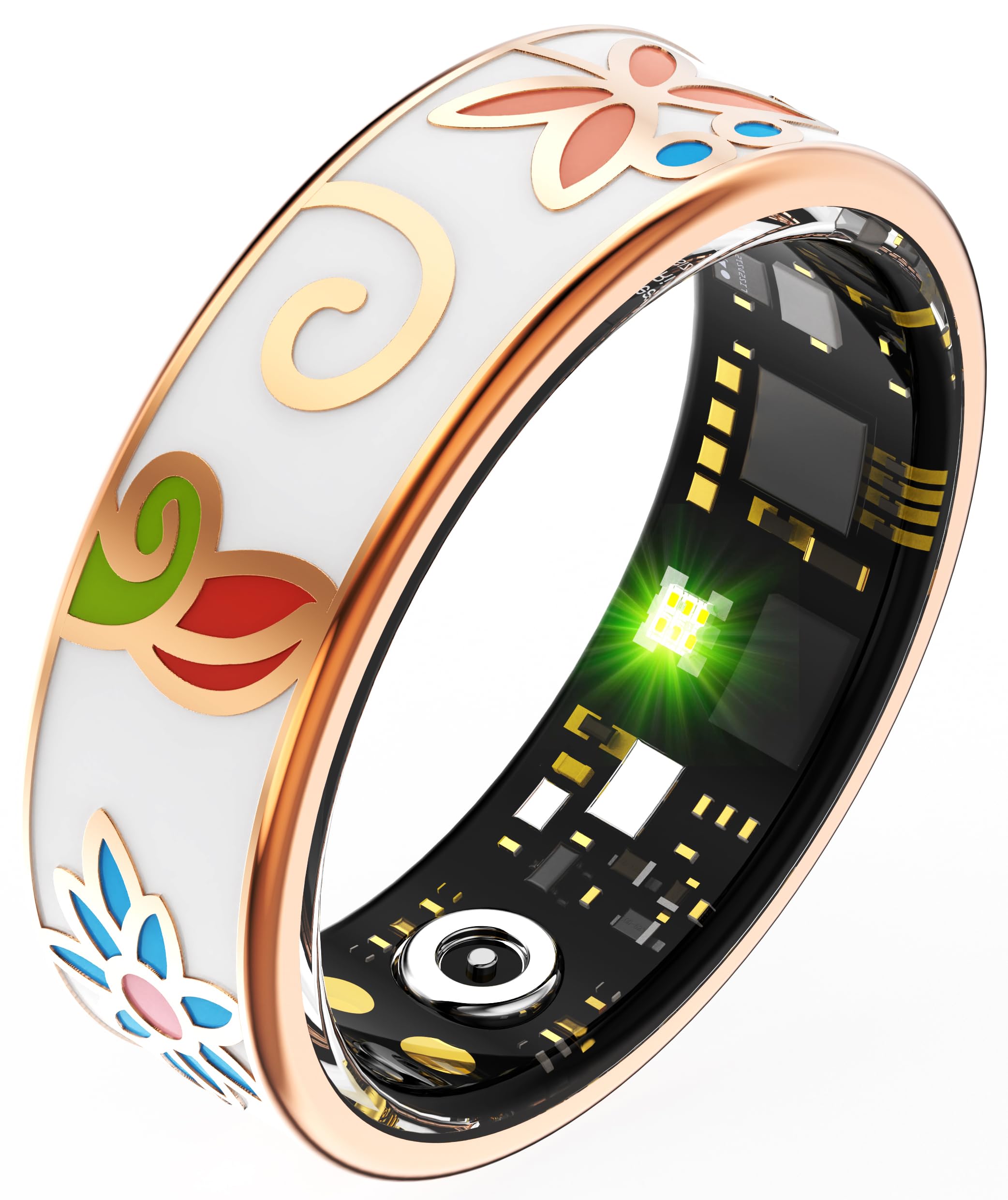 CNBRO Smart Rings for Women Fitness Ring Heart Rate Monitor Sleep Tracker Blood Pressure Health Ring Step Counter