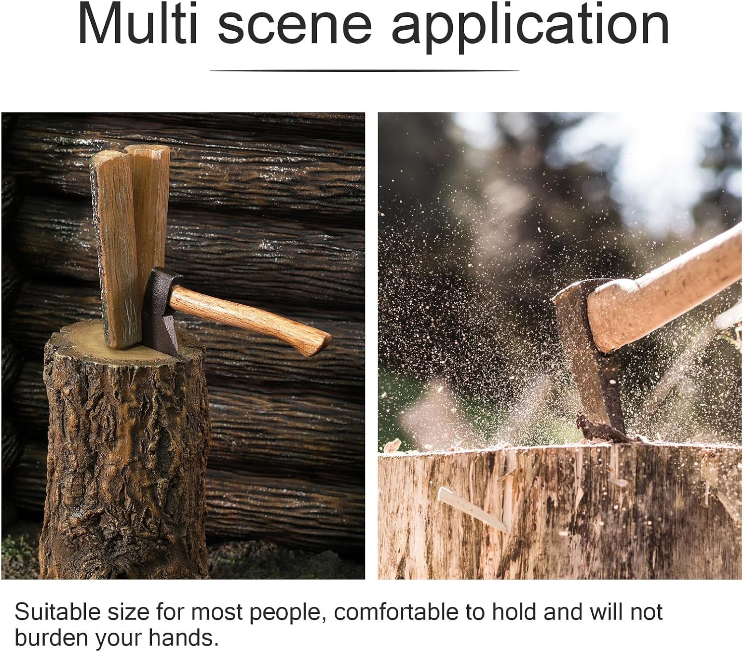 KOMBIUDA 2pcs 50cm Flat Wooden Hatchet Handles Replacement for Camping Axe and Woodworking Hatchet Outdoor Tool Accessories
