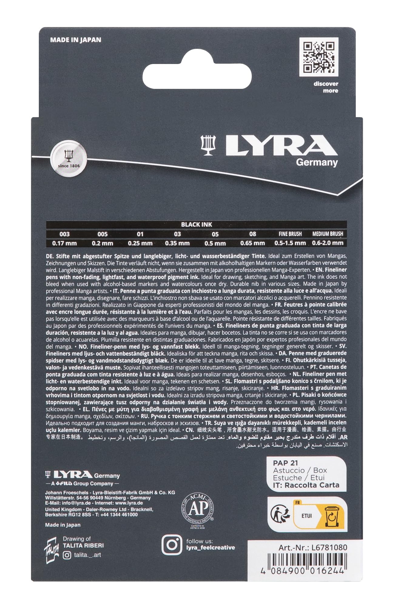 LYRA Graduate Mangapen - Etui 8 stylos