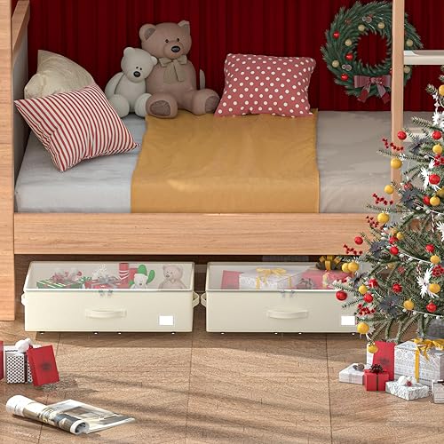 Miniatura 6 de Almacenamiento debajo de la cama con ruedas, no requiere montaje, 10 pulgadas de altura debajo de la cama, contenedores de almacenamiento de zapatos