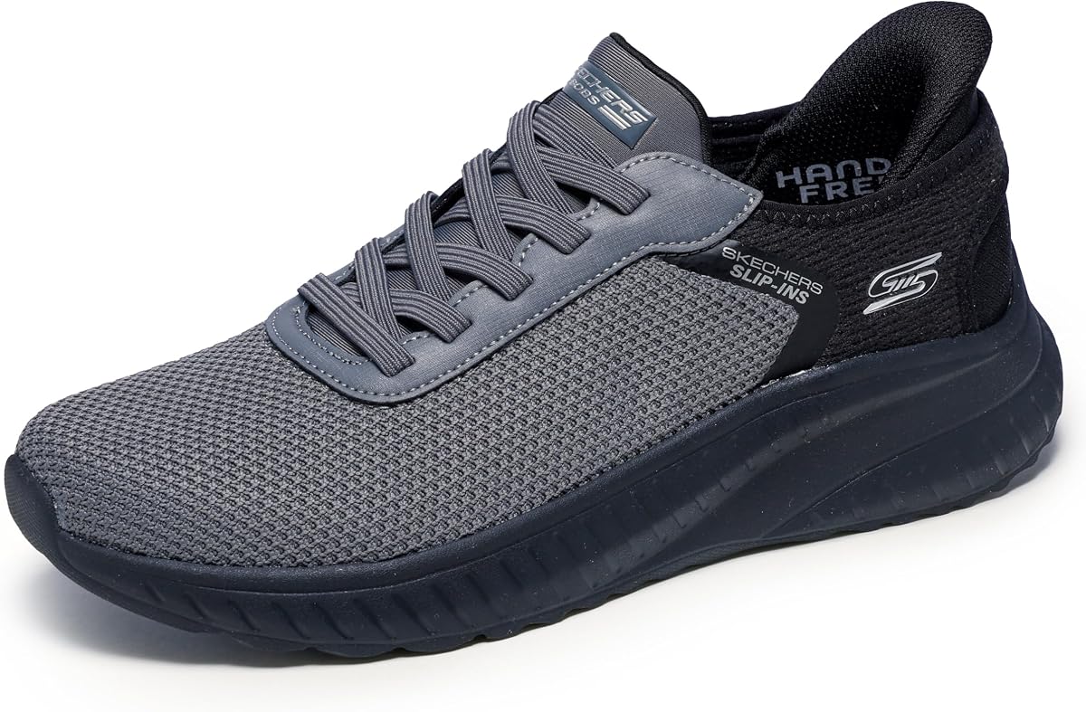 Zapatillas Skechers Bobs Squad Chaos-Balancededge para hombre | Zapato casual, sin cordones, vegano, lavable a máquina, sin cordones, almohadilla para el talón, espuma viscoelástica, cordones elásticos