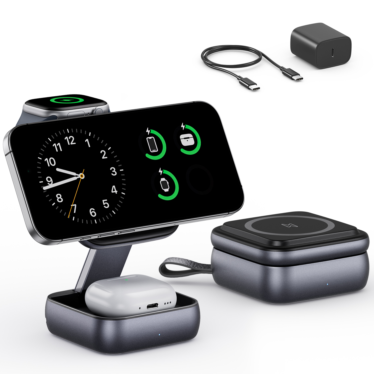 Amazon.co.jp: 【2026年最新型】折りたたみ 充電器 3in1 iPhone Apple