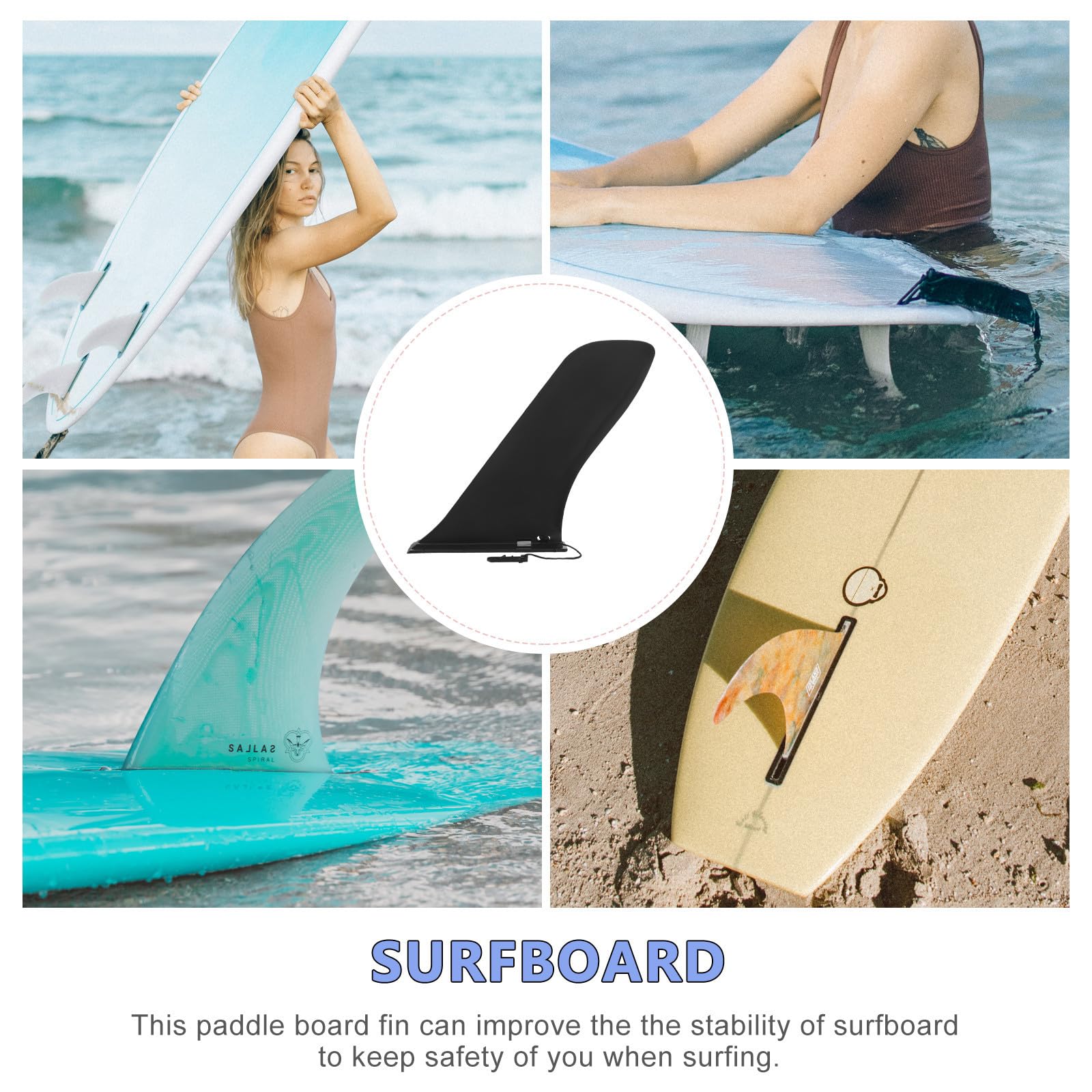 Aileron de Paddleboard Détachable en Nylon Robuste, 1 Pièce, Diviseur d'eau pour Planche de Surf Gonflable, Stabilisateur de Queue Réglable pour Stand Up Paddle et Surf Nautique