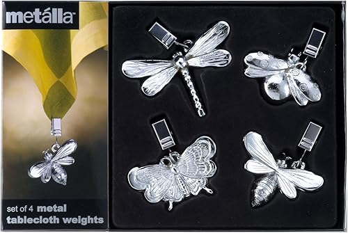 Prodyne pesos para mantel para jardín 4 unidades Habitantes de jardín Garden Dwellers Cromado disponible en Yaxa Colombia