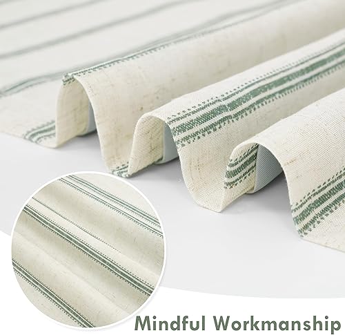 Vista 57 de DriftAway Cortinas opacas de mezcla de lino de 63 pulgadas de largo para dormitorio, cortinas de lino con estampado de rayas verticales, con Gris