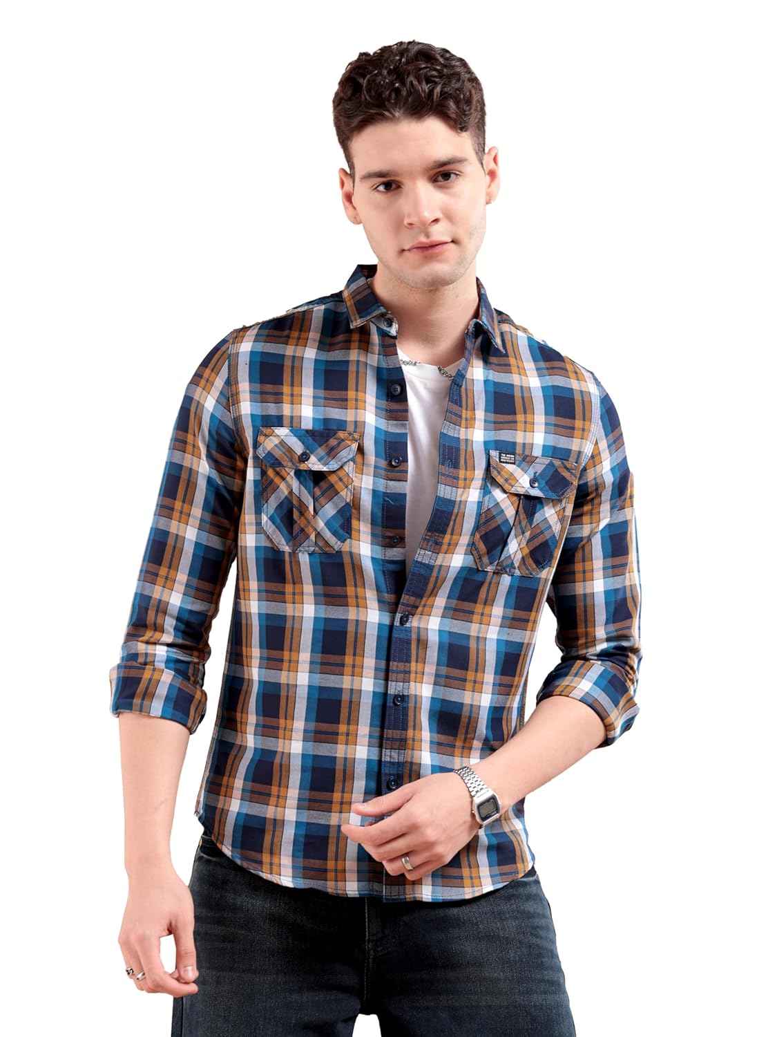 The Indian Garage Co Men’s Cotton Slim Fit Shirt