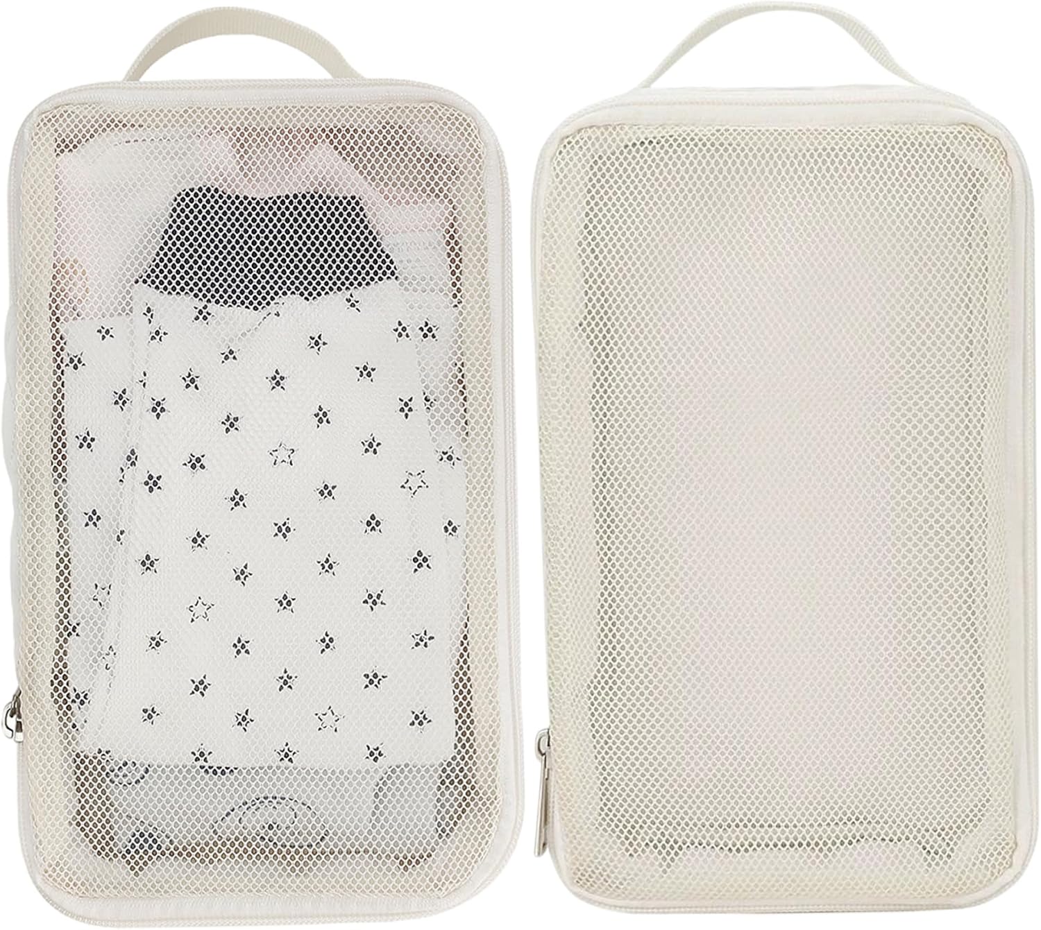 2PCS Diaper Bag Organizing Pouches, Waterproof Pod Diaper Bag Organizer, Reusable Washable Storage Mesh Pouch with Hanging Rope for Travel..