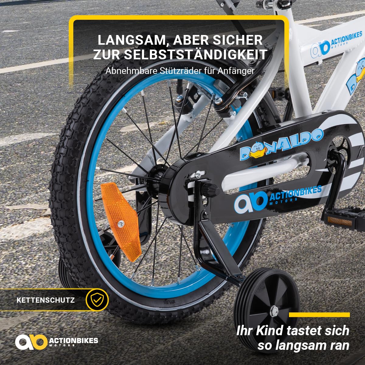 Actionbikes Kinderfahrrad | 12 16 20 Zoll - V-Brake Bremsen - Fahrrad für Kinder von 2-9 Jahren - Schutzblech v. / h - Kinder Fahrrad für Mädchen & Jungen - Fahrräder - Bicycle - Kinderrad - Bike