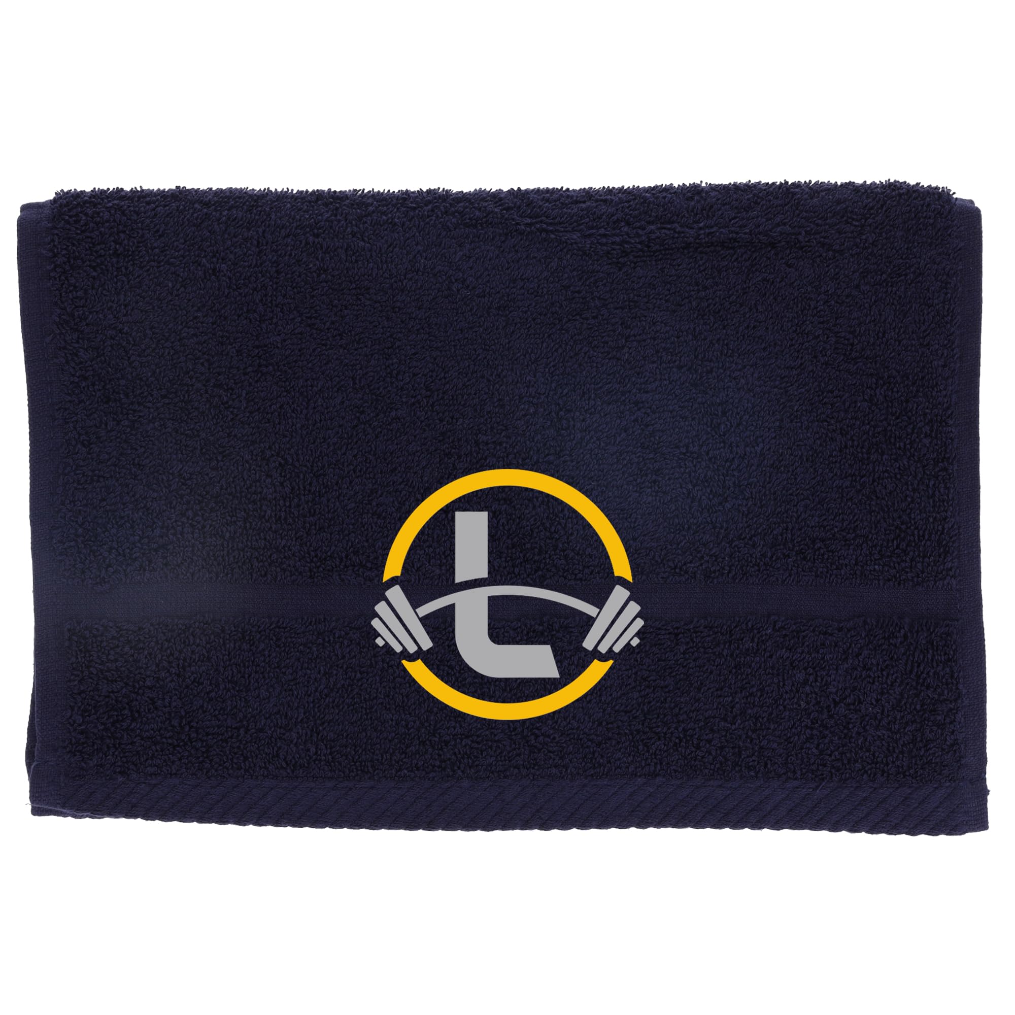 Always Looking Good Gym Towel with Monogrammed Embroidery Initial Gift for Men & Women, Training Accessory Gift, Gym Towel Present for Weight Lifting Birthday, Retirement, Christmas - Navy, L