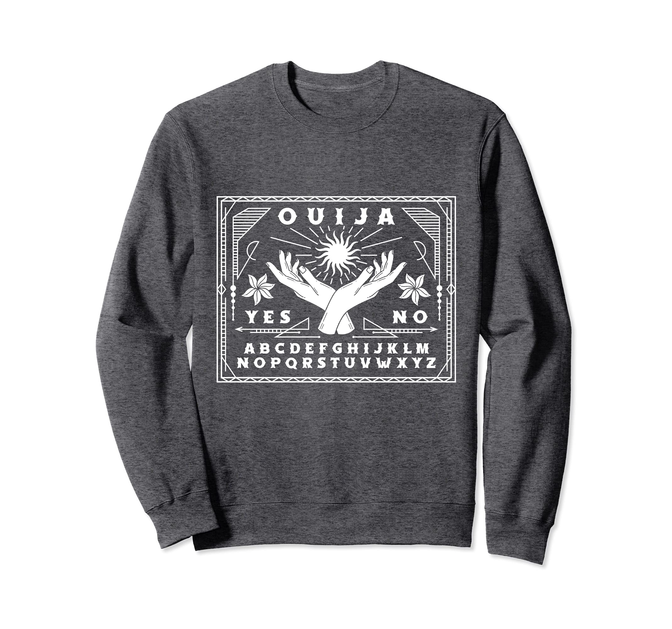 Ouija Board Creepy Horror Game Playing Halloween Art Sweatshirt, Grey