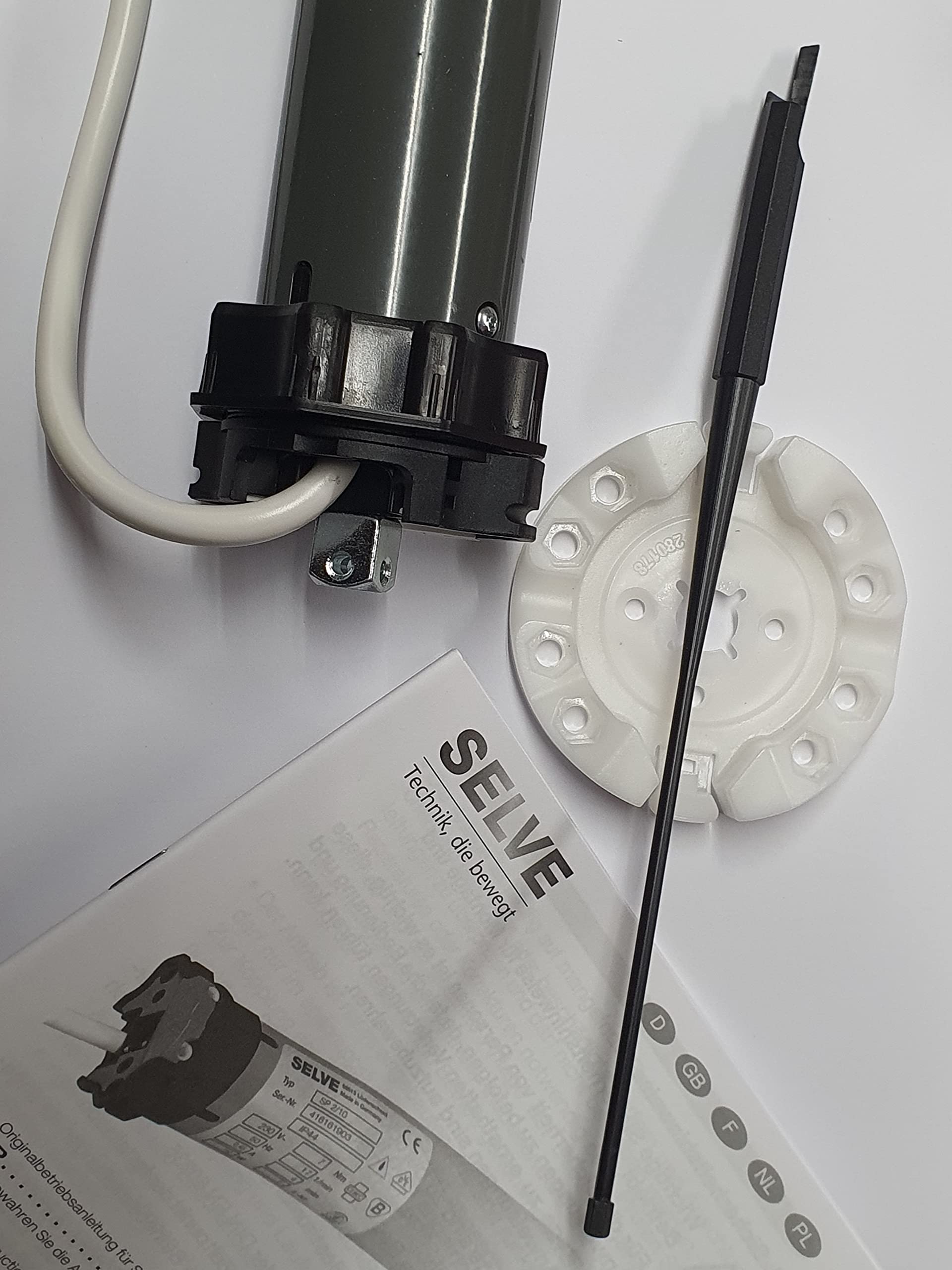 Selve SP 2/10 Rolladenmotor, Rohrmotor mit Spindelendabschaltung, SW60, 25kg Zugleistung