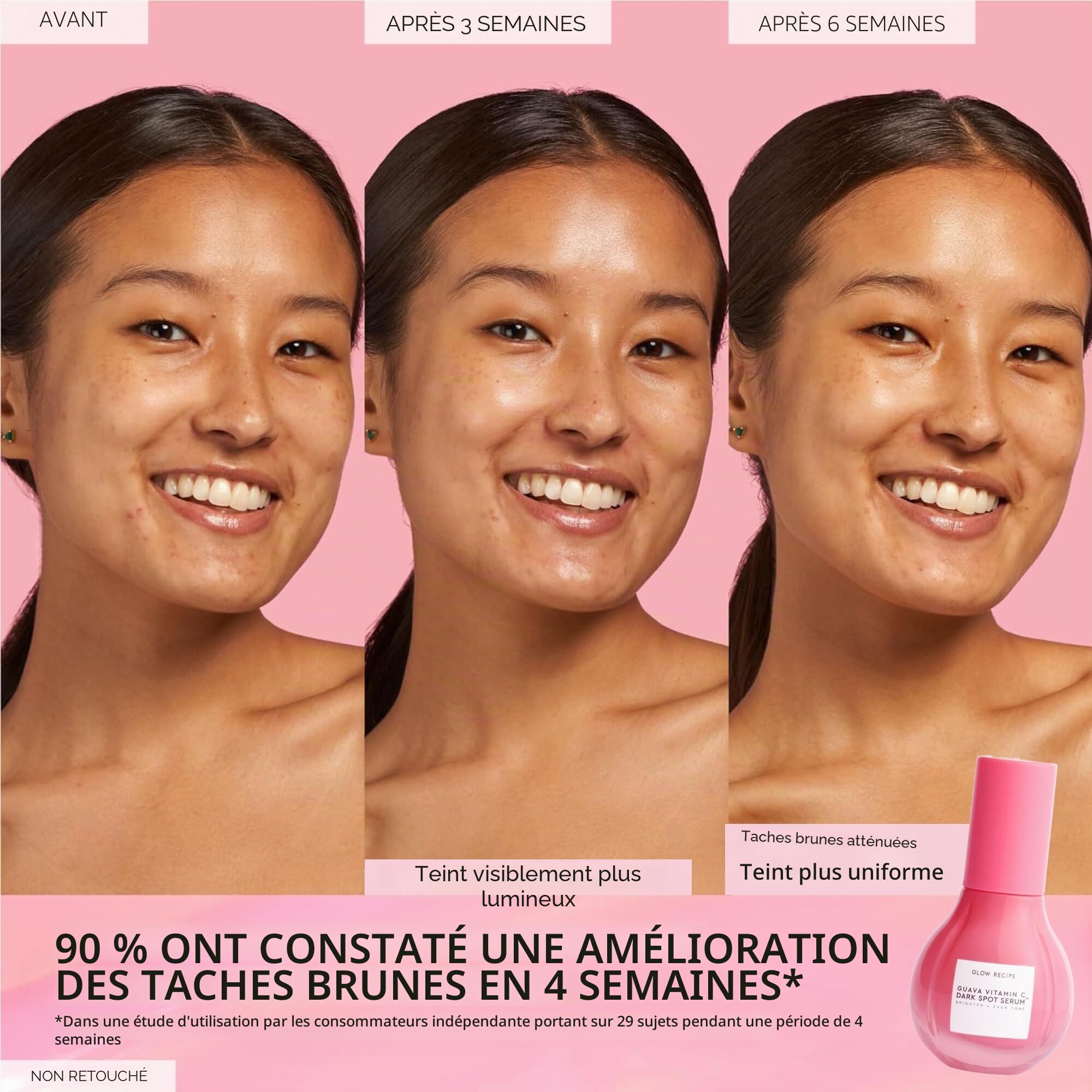 Glow Recipe Sérum à la vitamine C à la goyave pour peaux sensibles – Hydratant, éclaircissant et végétalien – Sérum coréen pour le visage pour les taches sombres, même le teint et les rougeurs