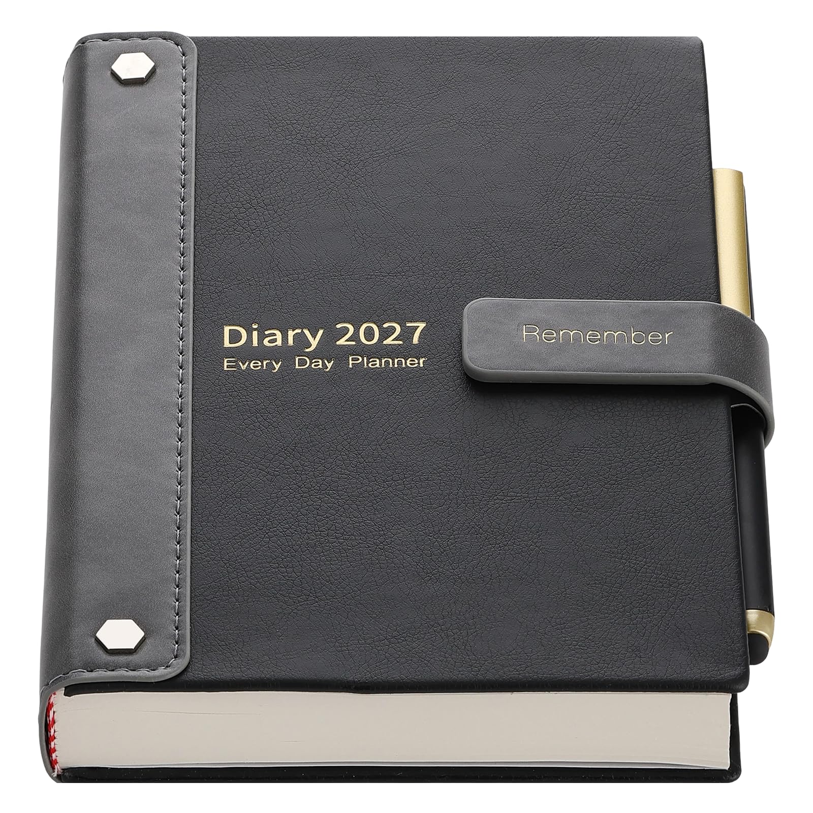 Mljtoyo Diary 2027,2027 Diary A5 Page a Day, Full Year Diaries,Black