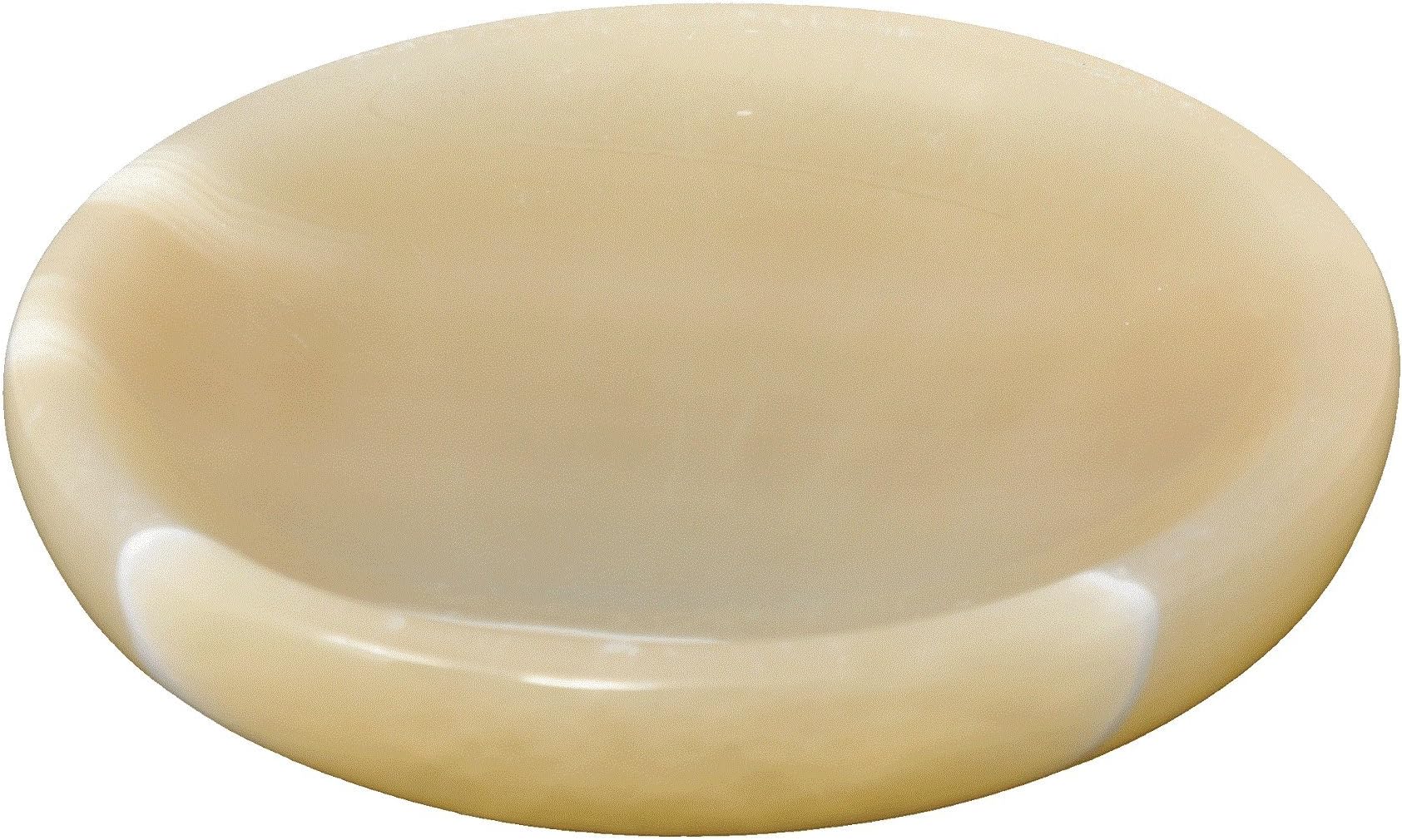 CraftsOfEgypt Alabaster Yellow Marble Soap Dish - Polished and Shiny Marble Dish Holder – Beautifully Crafted Bathroom Accessory