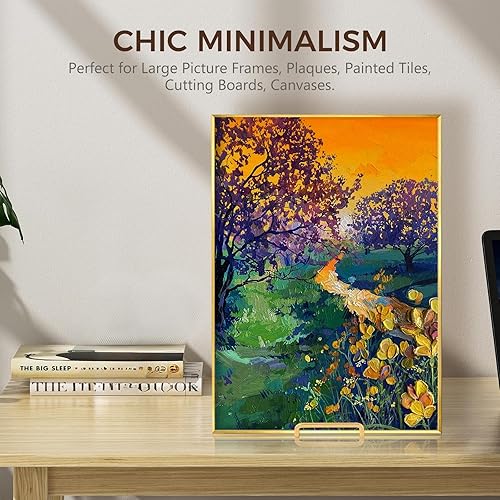 Miniatura 4 de Soporte de exhibición de caballete para platos, soporte de placa de metal de 10 pulgadas para exhibición, soporte de fotos de mesa, caballetes de