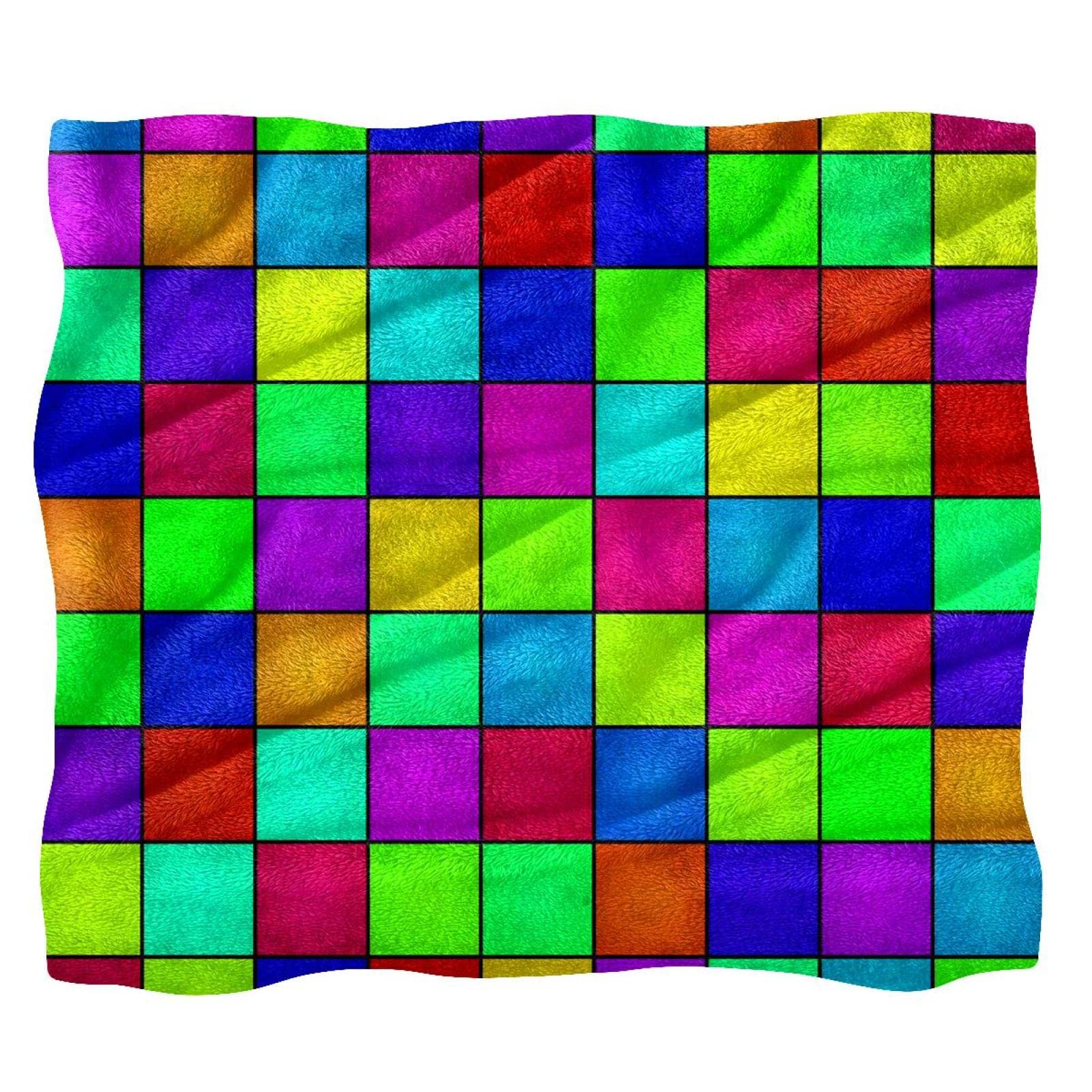 Couverture de lit douce pour garçons et filles plaid moelleux arc-en-ciel