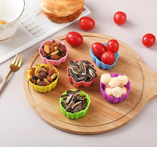 Miniatura 6 de Vasos de silicona reutilizables para hornear, forros de silicona de tamaño mini de 2 pulgadas para hornear, forros reutilizables para muffins,