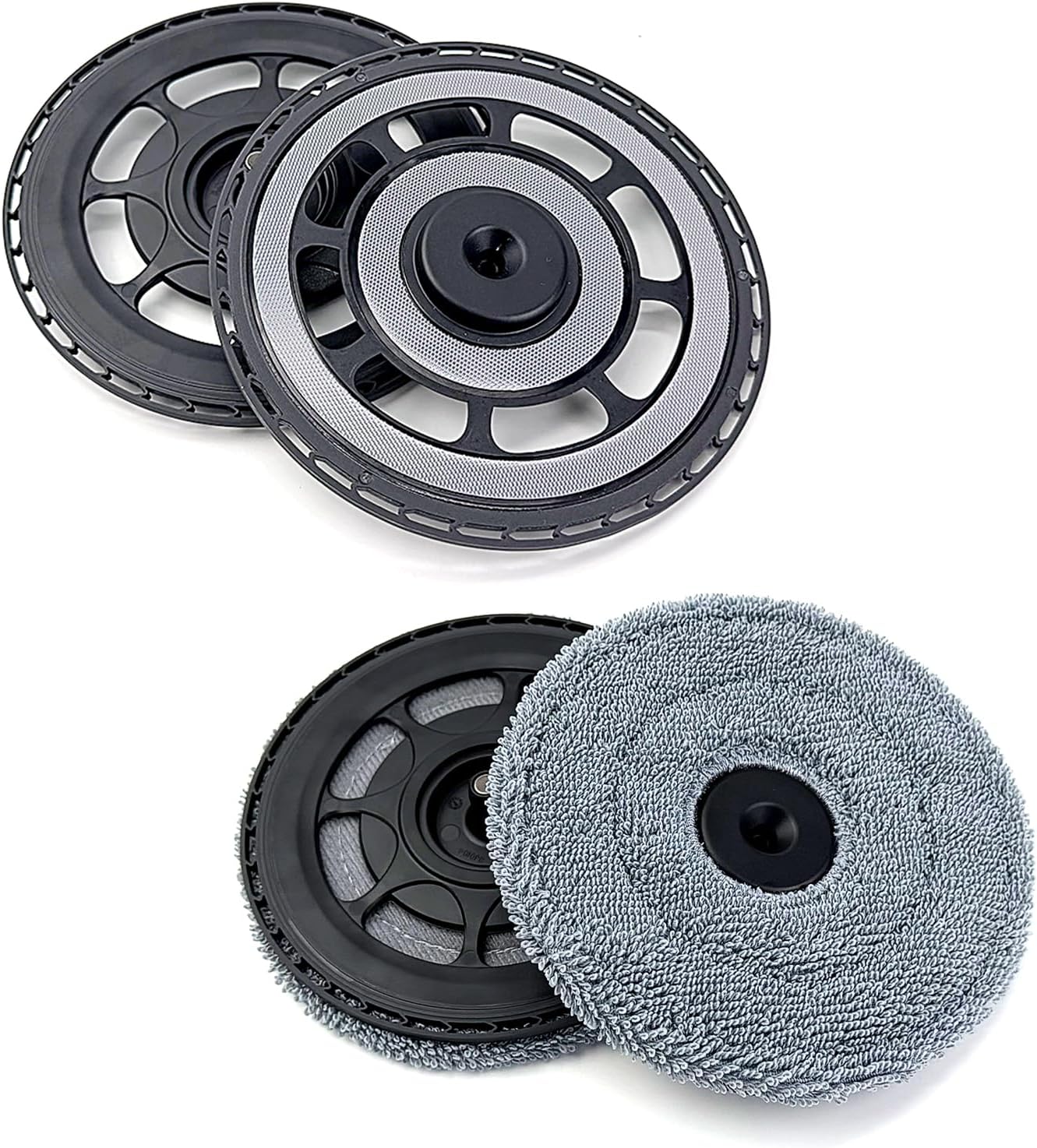 Replacement 2 Mop Holder and 8 Mop Pad Set Compatible with Roborock Saros 20, Saros 20 R&D –Robotic Vacuum Cleaner Accesories Replacement Parts, Premium Washable and Durable Mop Base Plate