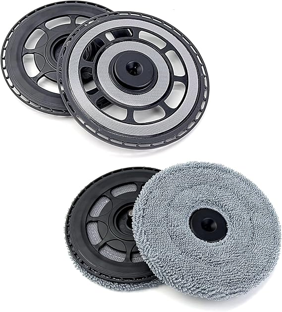 モップパッド付き交換用モップホルダーセット Roborock Saros 20、Saros 20 R&Dに対応:ロボット掃除機アクセサリー交換部品、プレミアム洗濯可能で耐久性のあるモップベースプレート