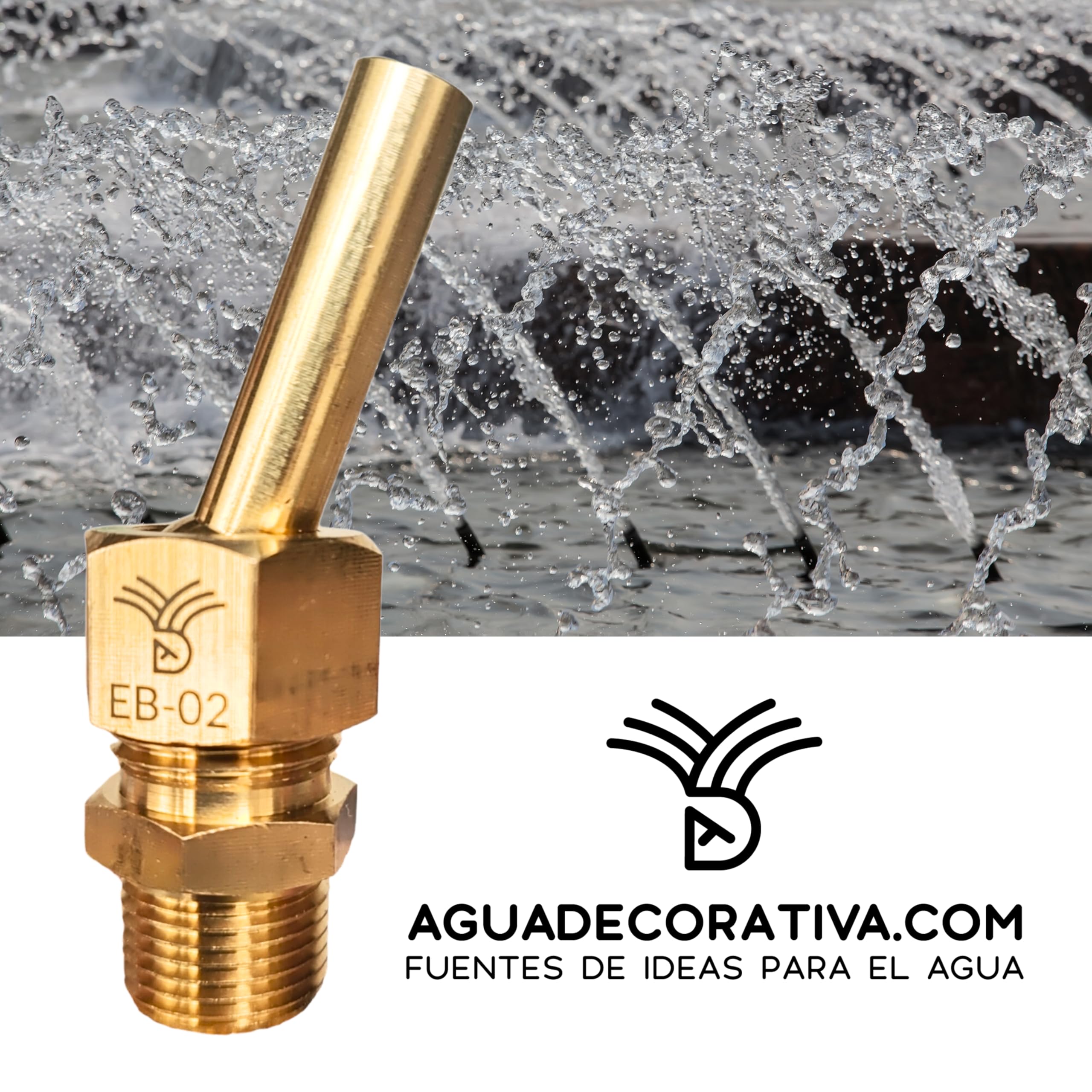Ugello Decorativo per Fontana da Giardino in Ottone Massiccio - Getto di Lancia 3/8" - Design Elegante, Resistente alla Corrosione, Portata Ottimale, Perfetto per Esterni