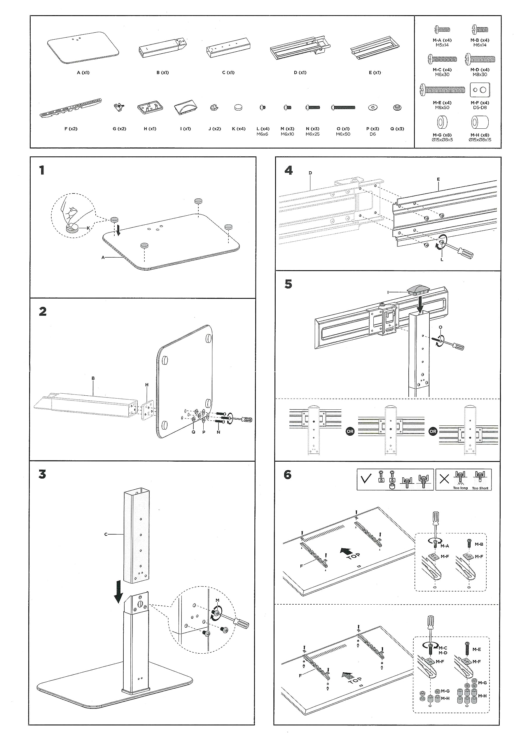 Superior Supporto TV universale da tavolo, per TV da 37" a 70" fino a 40Kg