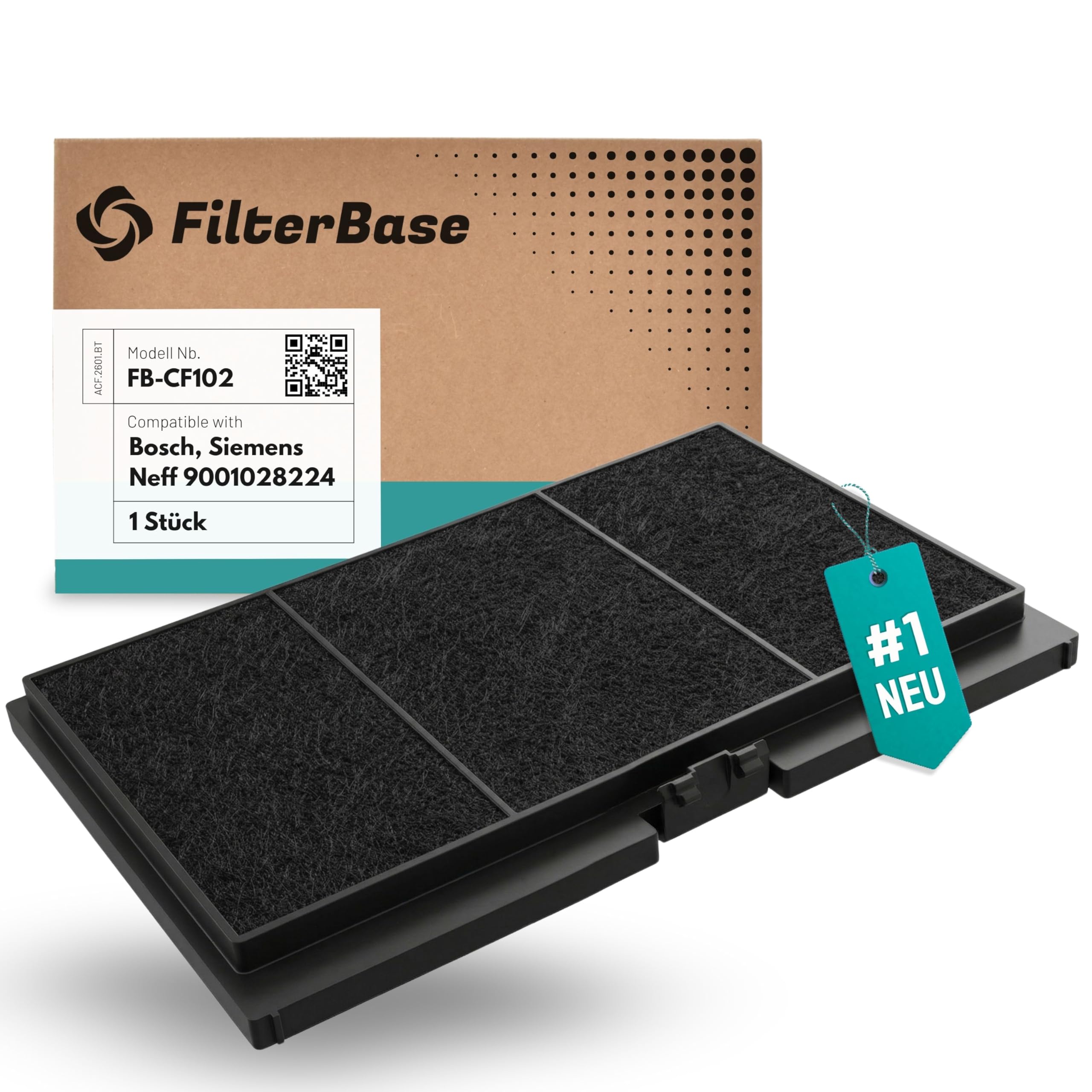 FilterBase® Aktivkohlefilter passend für Bosch DSZ4551, Siemens LZ45510 11025805 11008080 17006837, Neff Z54TC01X0, Constructa CZ5145X5, Junker JZ5145X5 - Filter für Dunstabzugshauben