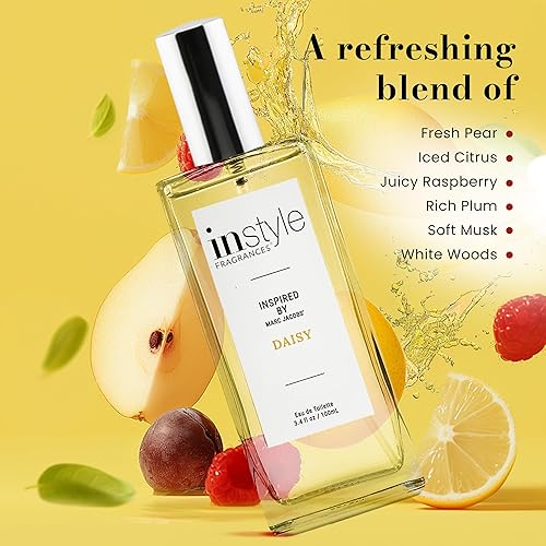 Vista 6 de Instyle Fragrances, Inspirado en Marc Jacobs' Daisy, Eau de Toilette para mujer, limpio, vegano, sin parabenos, nunca probado en animales, 3.4 onzas
