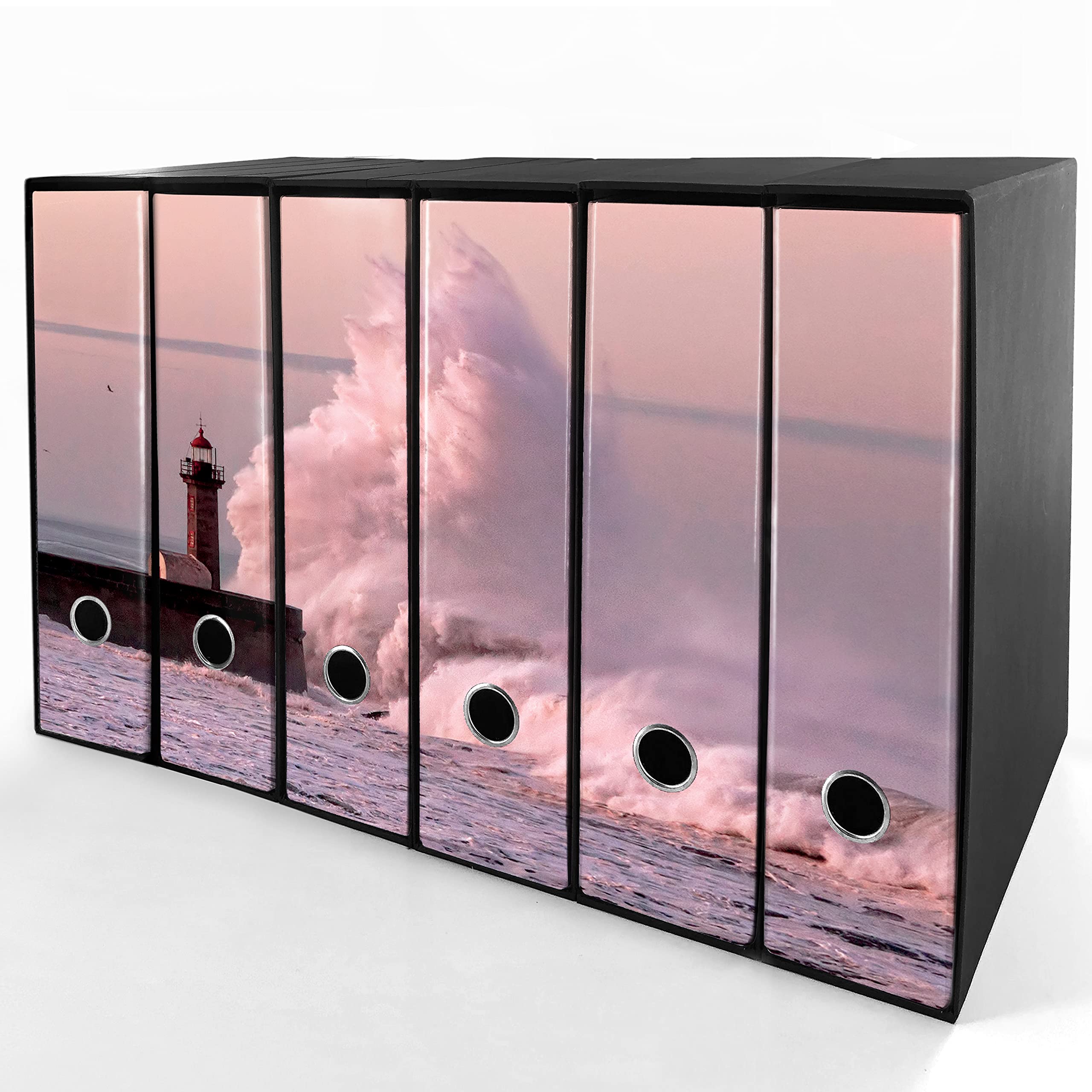 Set da 6 raccoglitori ad anelli - FARO e ONDA (H34 cm con 4anelli)