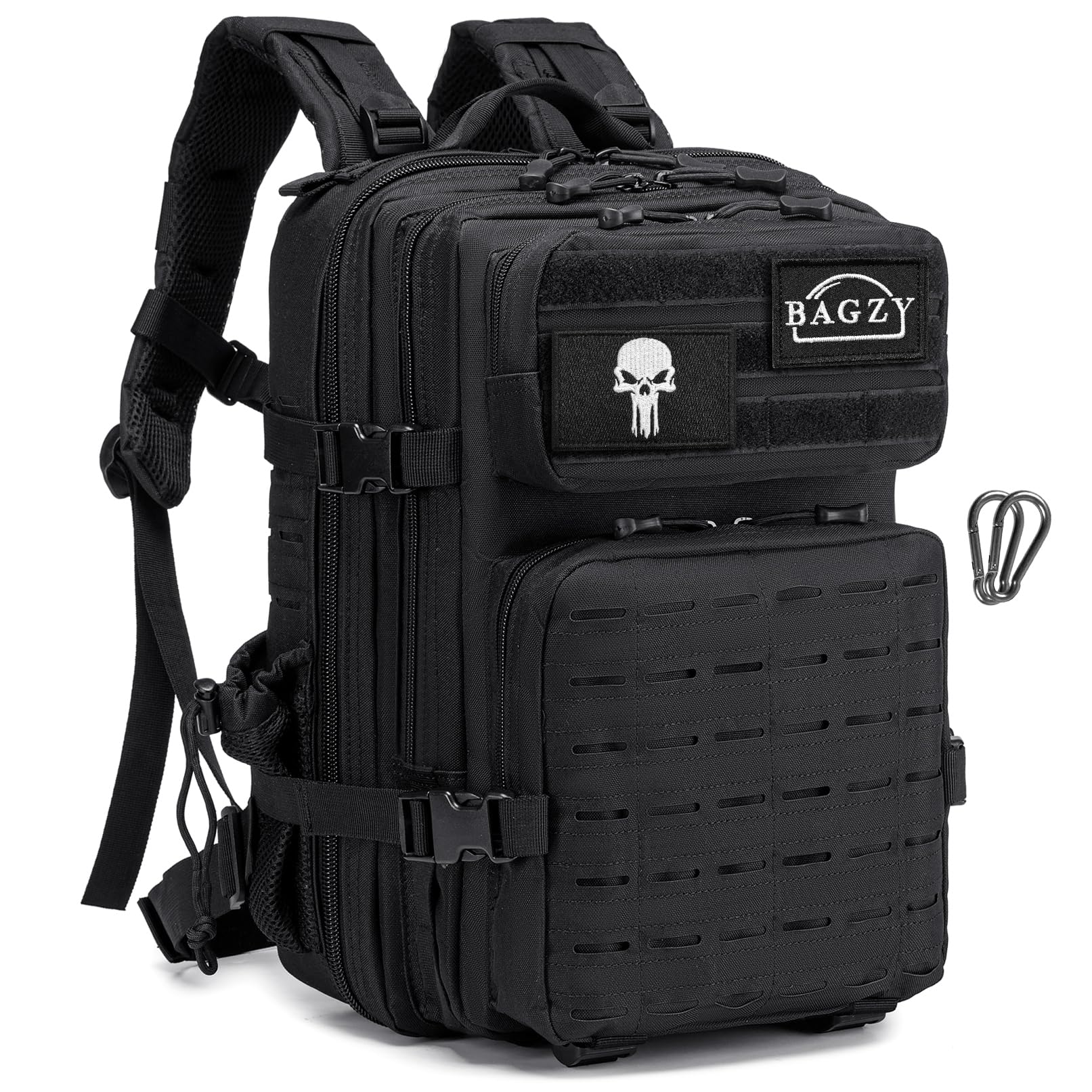 BAGZY Zaino Tattico Militare 25L, 3 Giorni Zaino da Viaggio Grande Capacità Zaini Escursionismo Impermeabile per Caccia, Trekking, Moto, Trekking e Campeggio Zainetto Aereo 40x30x20 Wizzair Donna Uomo