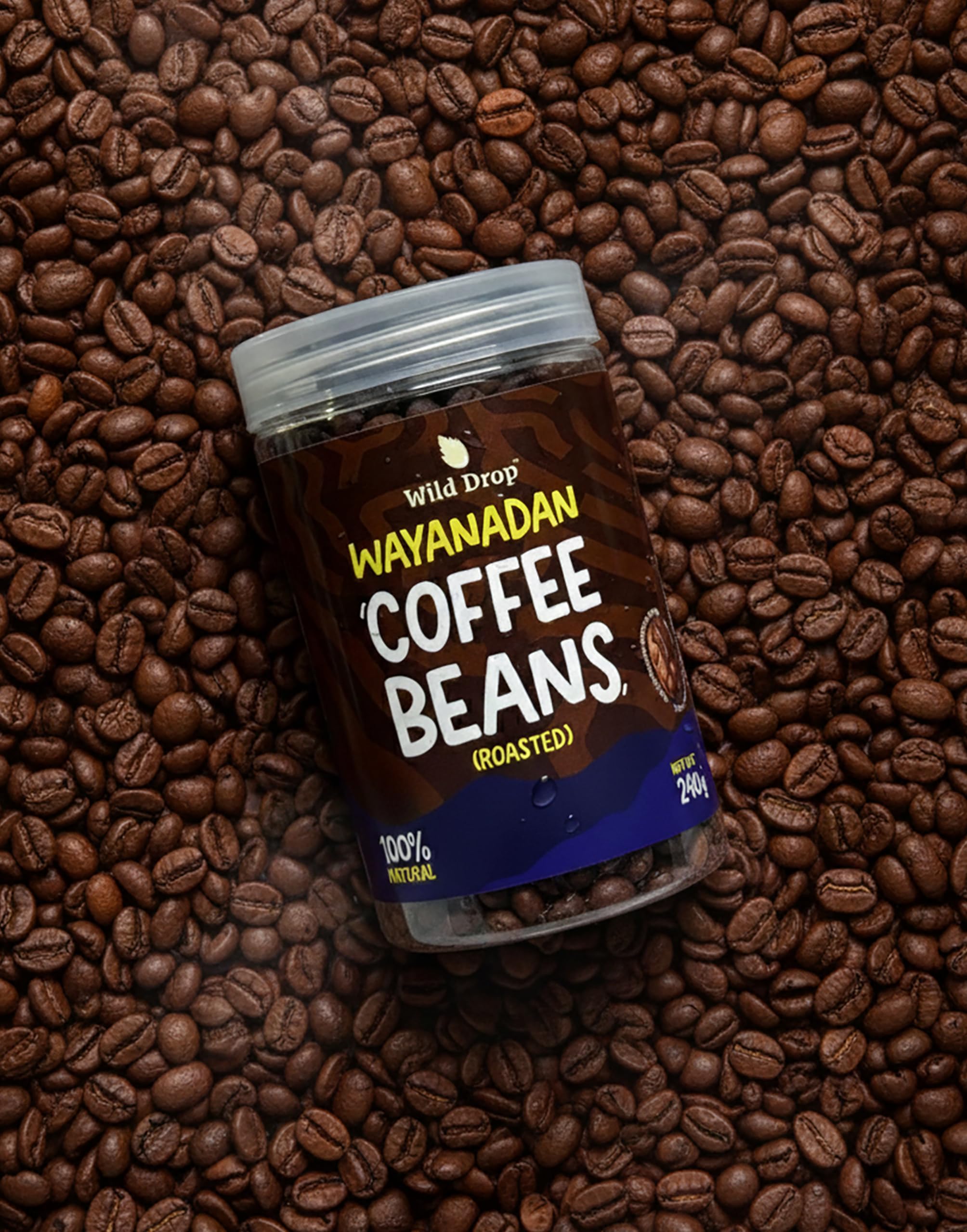 Wild Drop Wayanadan Robusta Coffee Beans – 100% Natural Whole