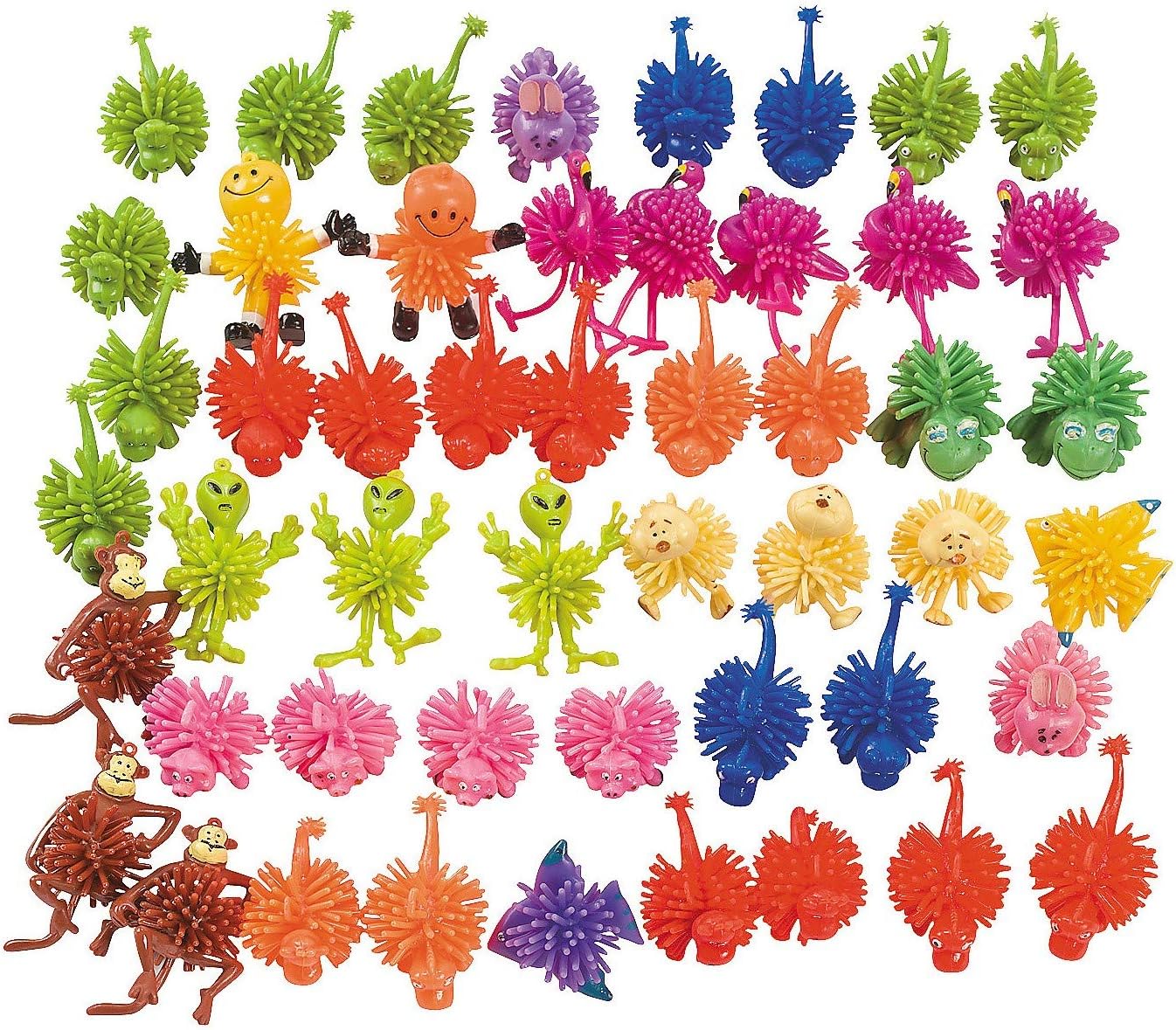 Porcupine Toy Character Assortment - Bulk set of 50 porcupine balls for kids - Party Favors and Giveaways