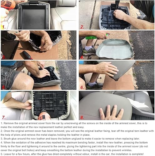 Miniatura 5 de Priprilod Funda de repuesto de cuero beige tostado para reposabrazos de consola central compatible con Honda Pilot 2009 2010 2011 2012 2013 2014
