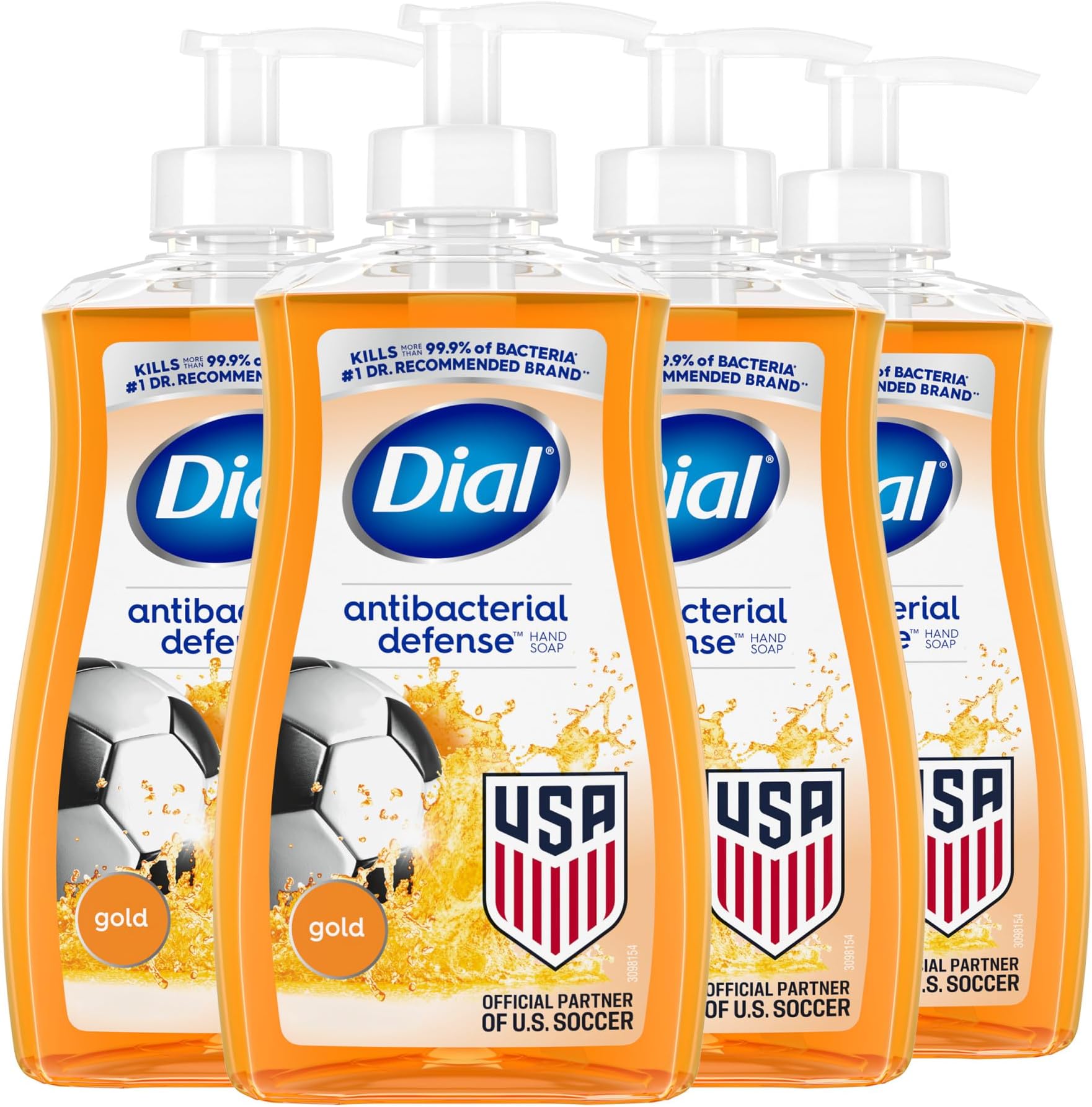 Antibacterial Defense Liquid Hand Soap + Aloe, Gold Scent, 11 Fl Oz (Pack of 4), Dermatologist-Tested Hand Wash, Gentle Formula