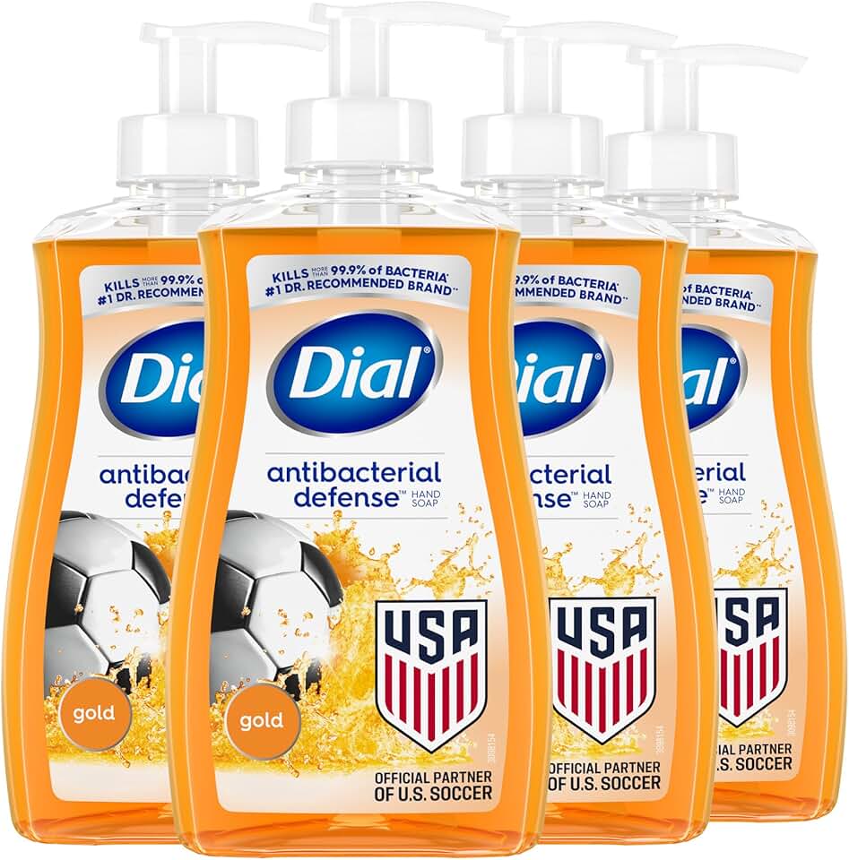 Dial Antibacterial Defense Liquid Hand Soap + Aloe, Gold Scent, 11 Fl Oz (Pack of 4), Dermatologist-Tested Hand Wash, Gentle Formula GreenCircle Certified: Certified Environmental Facts Label