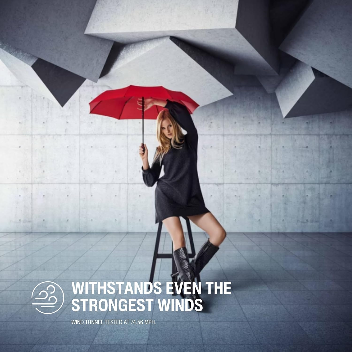 Knirps T.200 Duomatic Compact Rain Umbrella in Red– Wind Tunnel Tested to 93 mph, Aluminum Steel Fiberglass Frame, 38in Canopy, OEKO-TEX, High-Performance Automatic Travel Umbrellas - Image 6