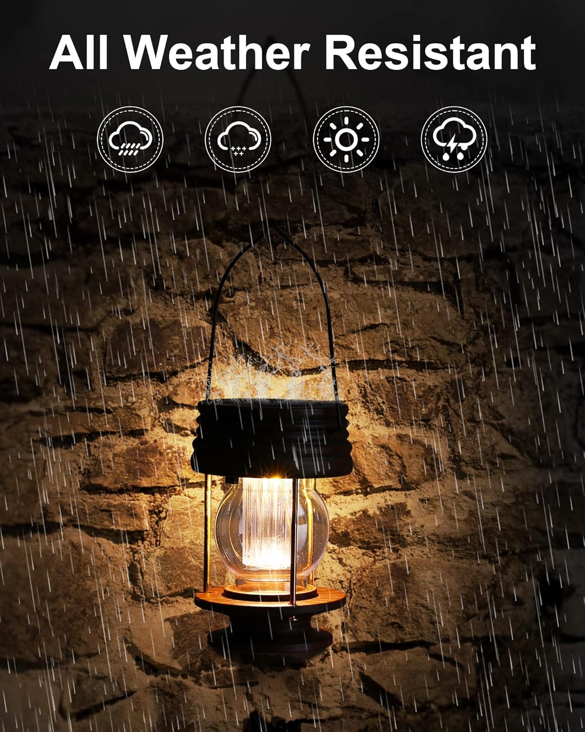 Leelosp 4 Pack Hanging Solar Lanterns Waterproof Lights Powered Led Decorative Landscape Light Table Lamp with Design for Patio, Garden, Yard, and Pathway Decor, Warm