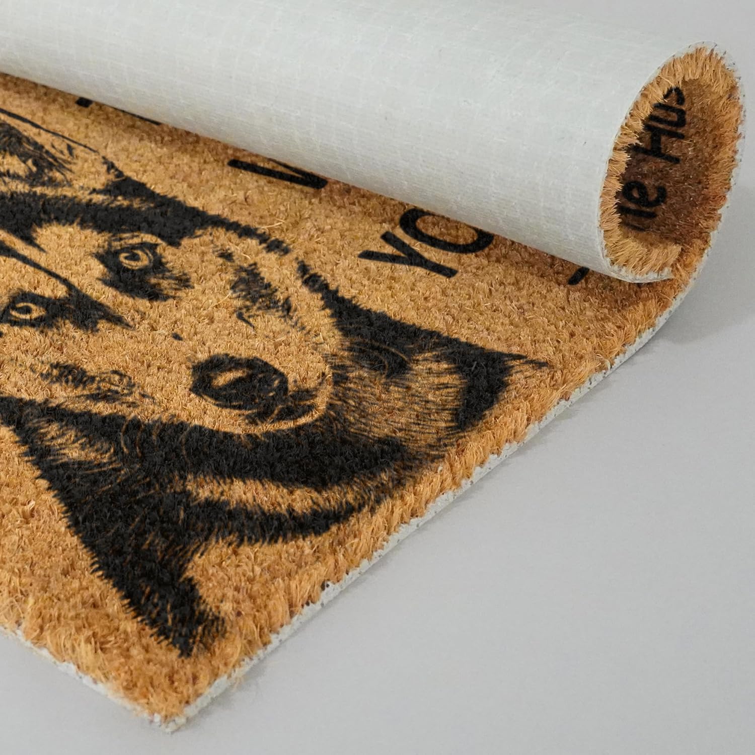 Husky Door Mat, Funny Doormat, Dobermans Welcome, 30x17 Inches, Black, Brown