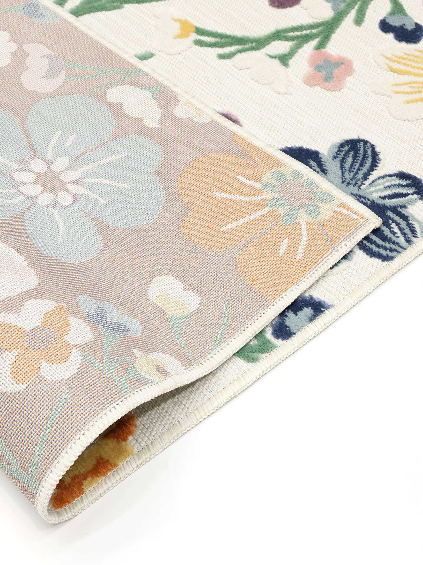 RugVista Cherri Tappeto, 160 x 230 cm, Bianco/Multi | Moderni, Rettangolare, Pelo corto, Lavabile solo a mano, Oeko-Tex 100