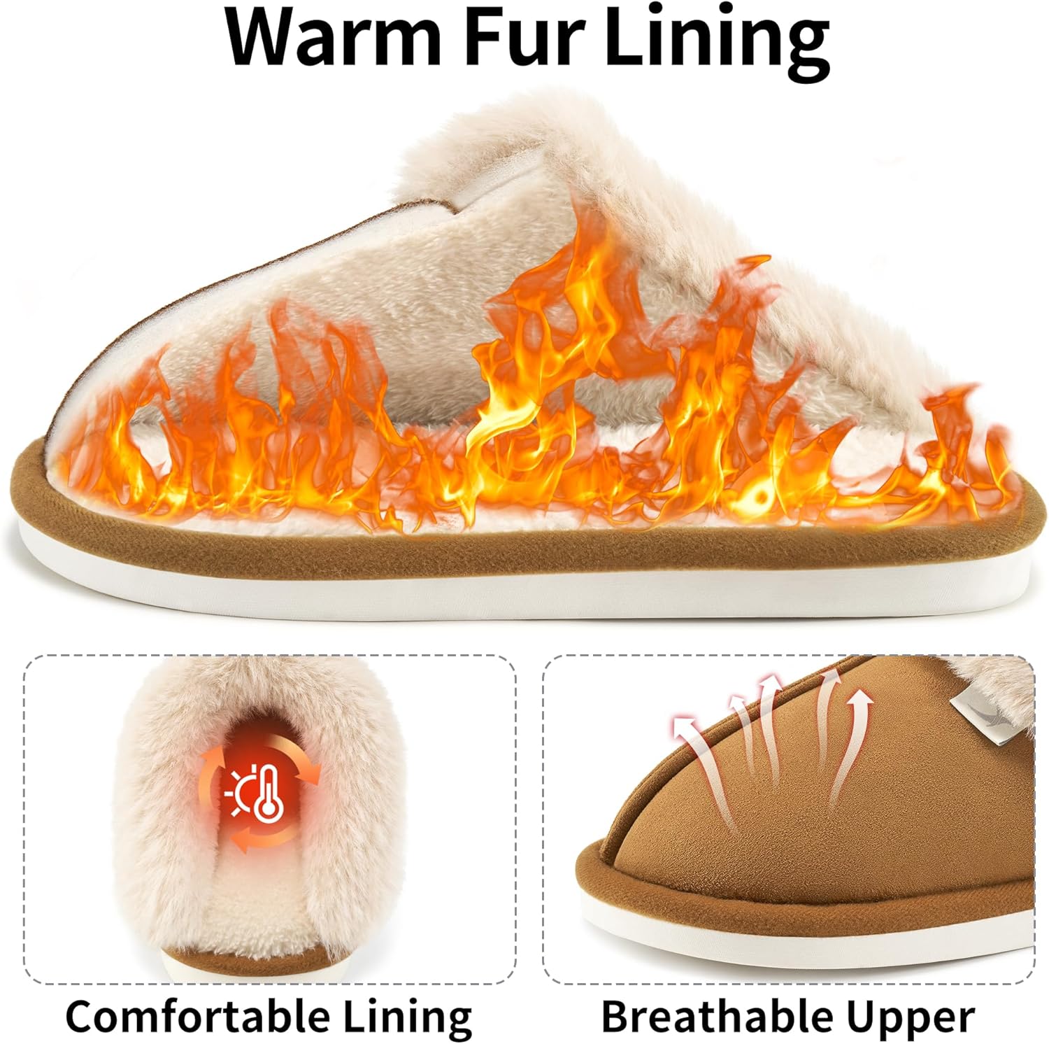 Aomigoct Womens Fuzzy House Slippers: Warm Plush & Non-Slip for Everyday Soft - The Perfect Thoughtful Gift for Mom & Grandma in Winter - Image 4