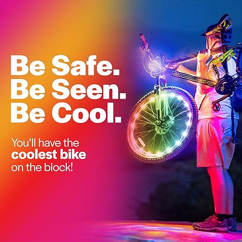 Miniatura 3 de Wheelbrightz - Luces LED para rueda de bicicleta, brillantes y coloridas - Se adaptan a neumáticos delanteros o traseros - Tubo resistente a la