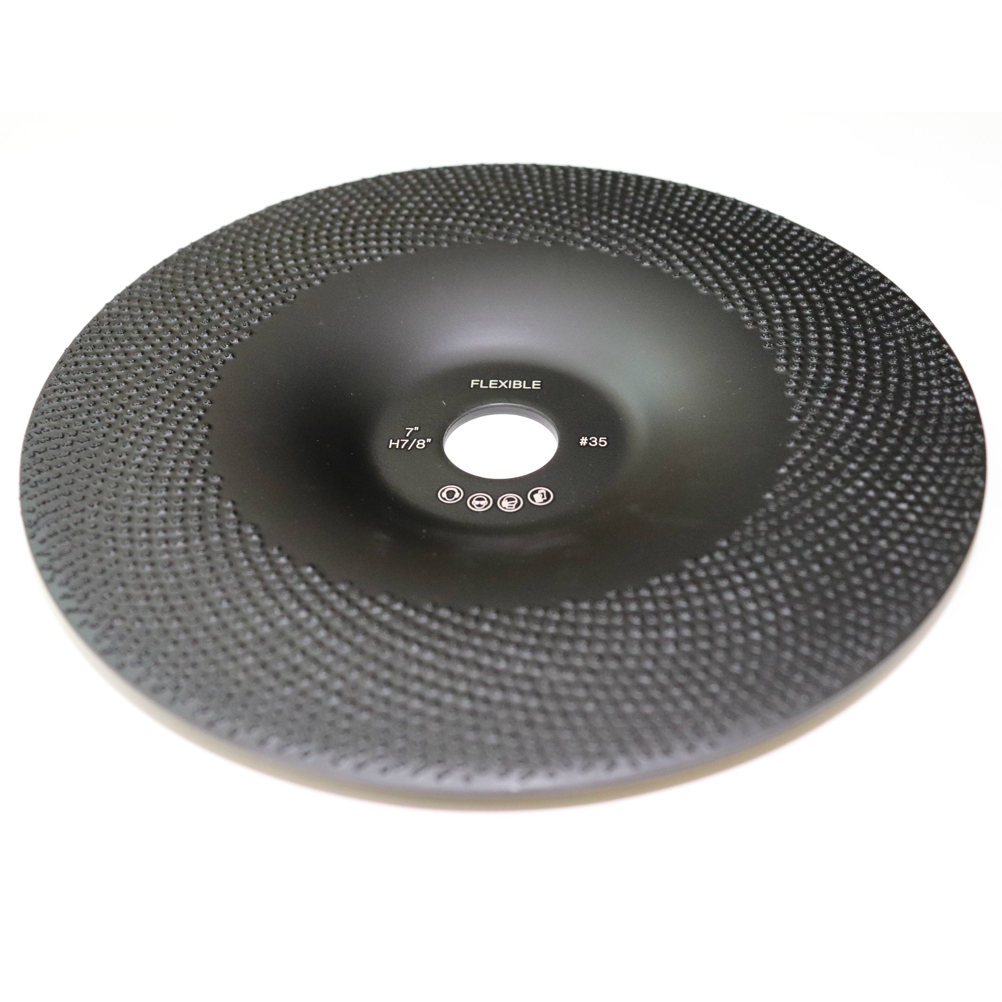 Flessibile 12,7 cm diamante tazza mola disco con RCD Newest Technology & gomma imbottito corpo per molatura e lucidatura universale scopo, 7 Inches, Black Matt, 1