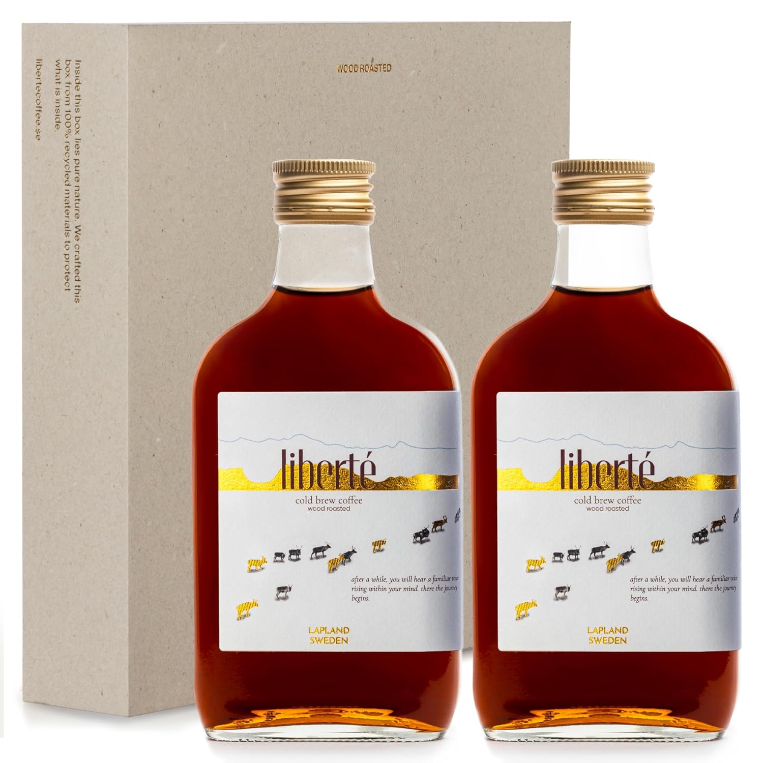 Liberté Cold Brew, Wood Roasted Authentic Italian Coffee, Brewed with Arctic Water, All-Natural, Gluten-free, No Preservatives, Low-Acidic Cold Brew Coffee for Ice Coffee Lovers