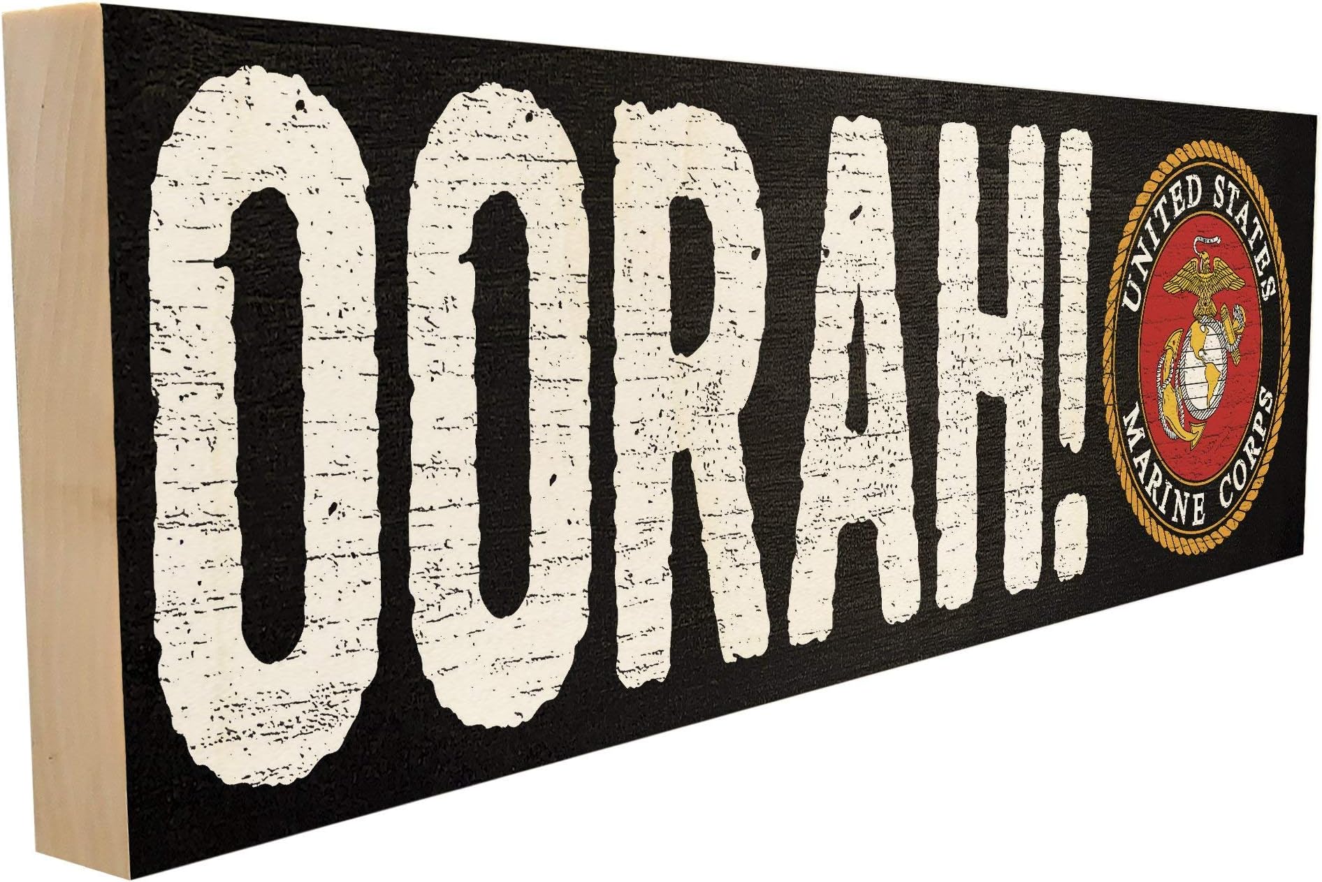 Sawyer's MillOorah! Officially Licensed by The United States Marine Corps - 4 inch x 12 inch - Solid Wood Sign