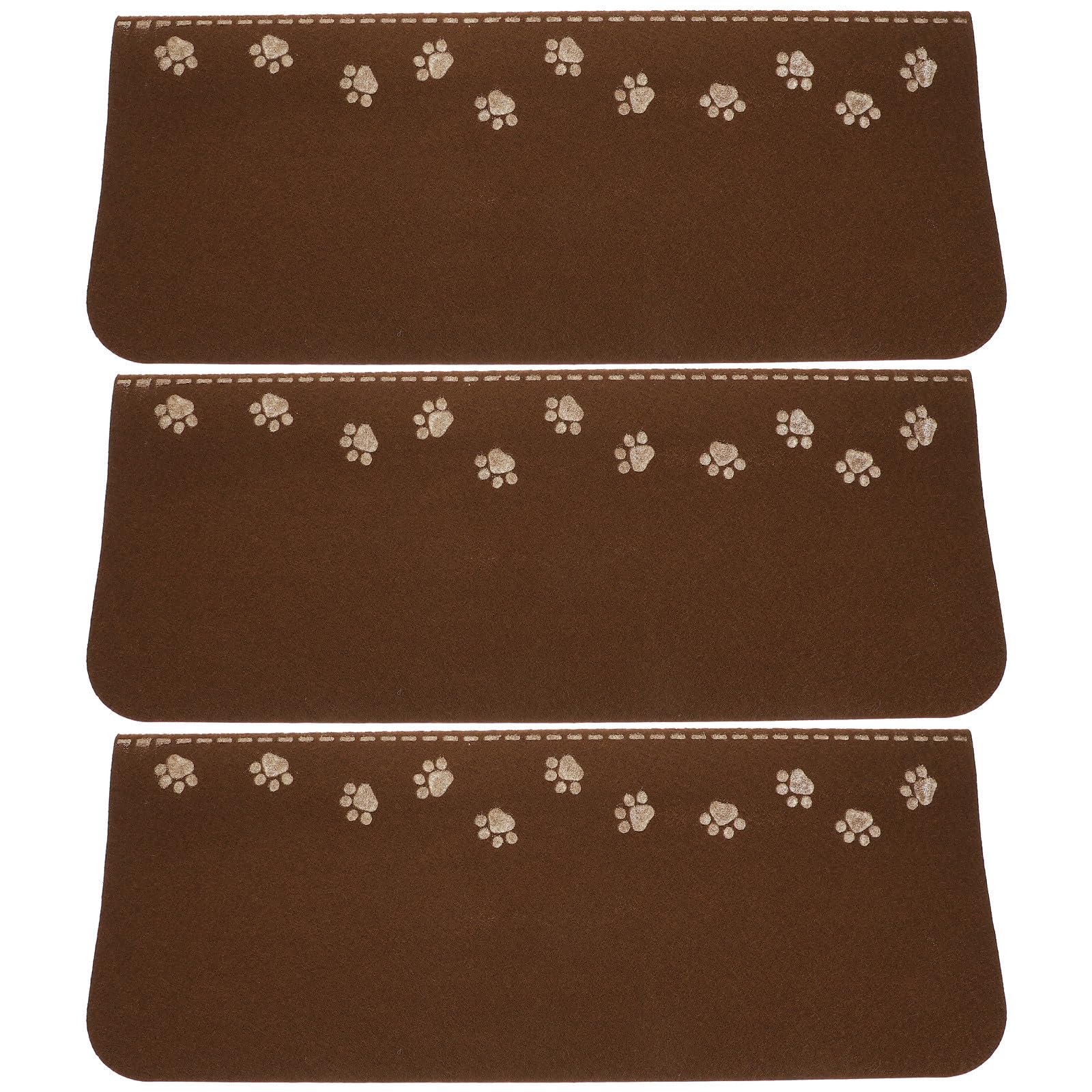 Alfombrillas para escaleras de fieltro café HOODANCOS pack de 3