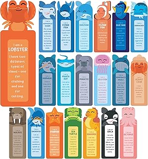 100 Pack Bookmarks for Kids, Bulk Book Marks for Reading with Cute Sea Animals Fun Facts | Classroom Rewards, Back to School Gifts for Students