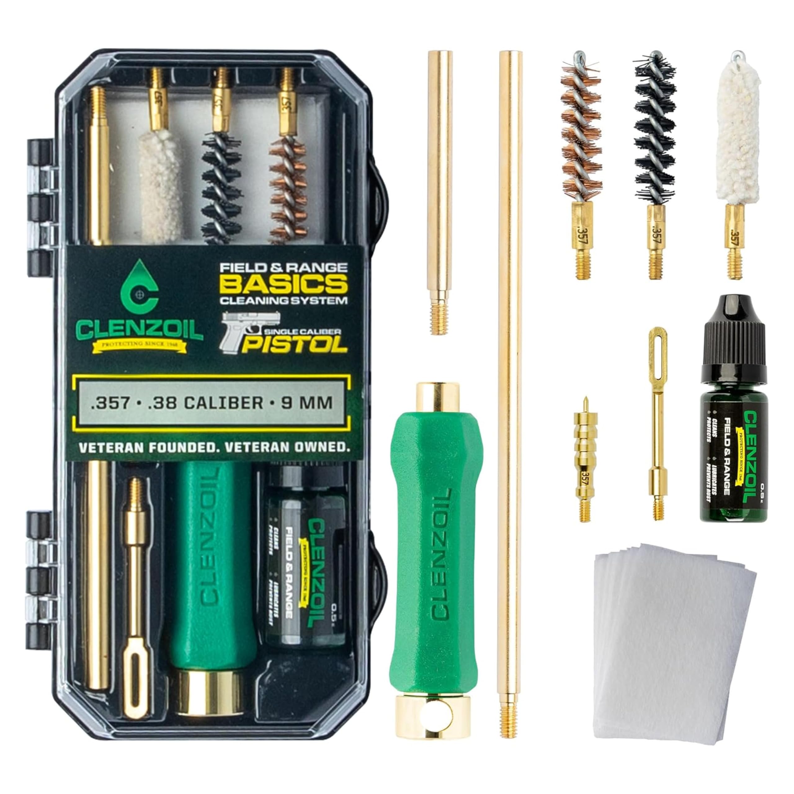 CLENZOIL Field & Range Pistol Basics Cleaning Kit | Complete Handgun Cleaning Set