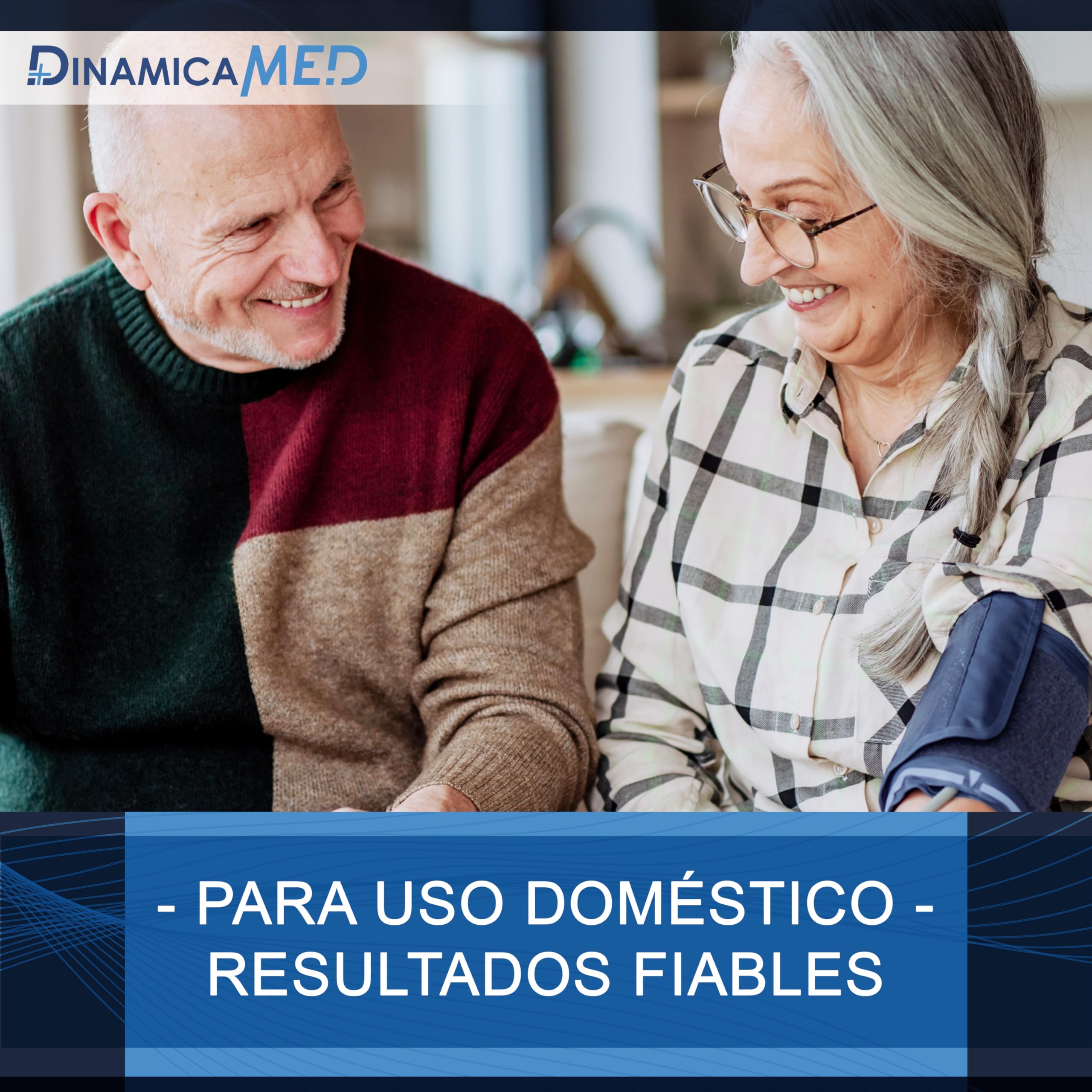 DinamicaMed A-159 Tensiómetro de Brazo, Medidor de Presión Arterial de Brazo con 2 × 99 Memorias, Tensiómetro de Brazo con Retroiluminación.