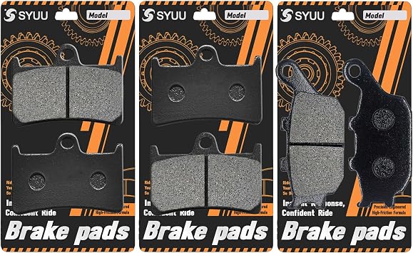 S SYUU Motorcycle Front Rear Brake Pads Set Kit Compatible with Yamaha YZF R6 600 R6S YZF600R 2003-2015 YZF R1 1000 2004-2006 FZ6 2007-2009 FZ1 FZ8 - Low Noise, Easy Installation FA252F FA174R