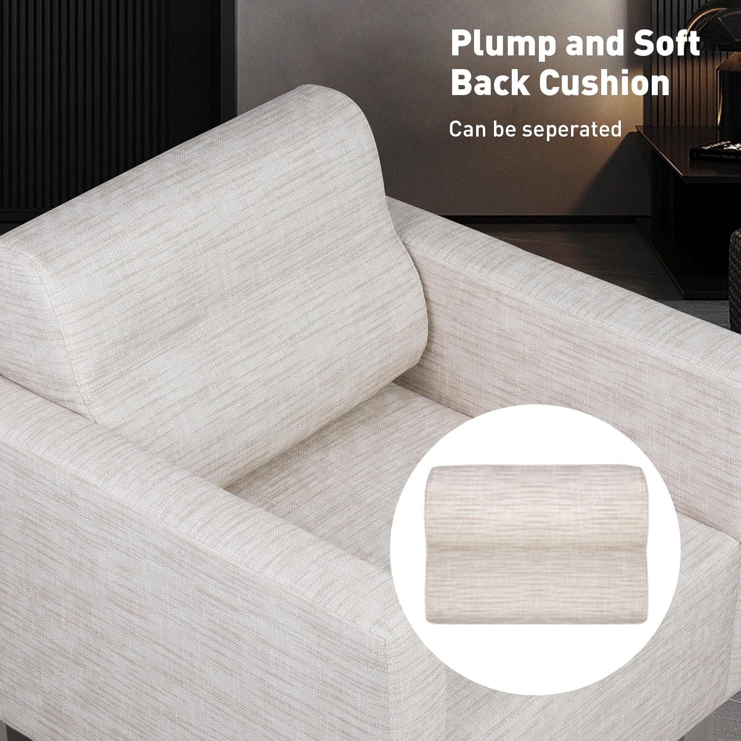 Modern Leather Accent Chair Set of 2 for Living Room, Oversized Single Sofa Chair with Stainless Steel Frame, Comfy Side chair with Wide Backrest and Armrests for bedroom, Office Waiting Room, White